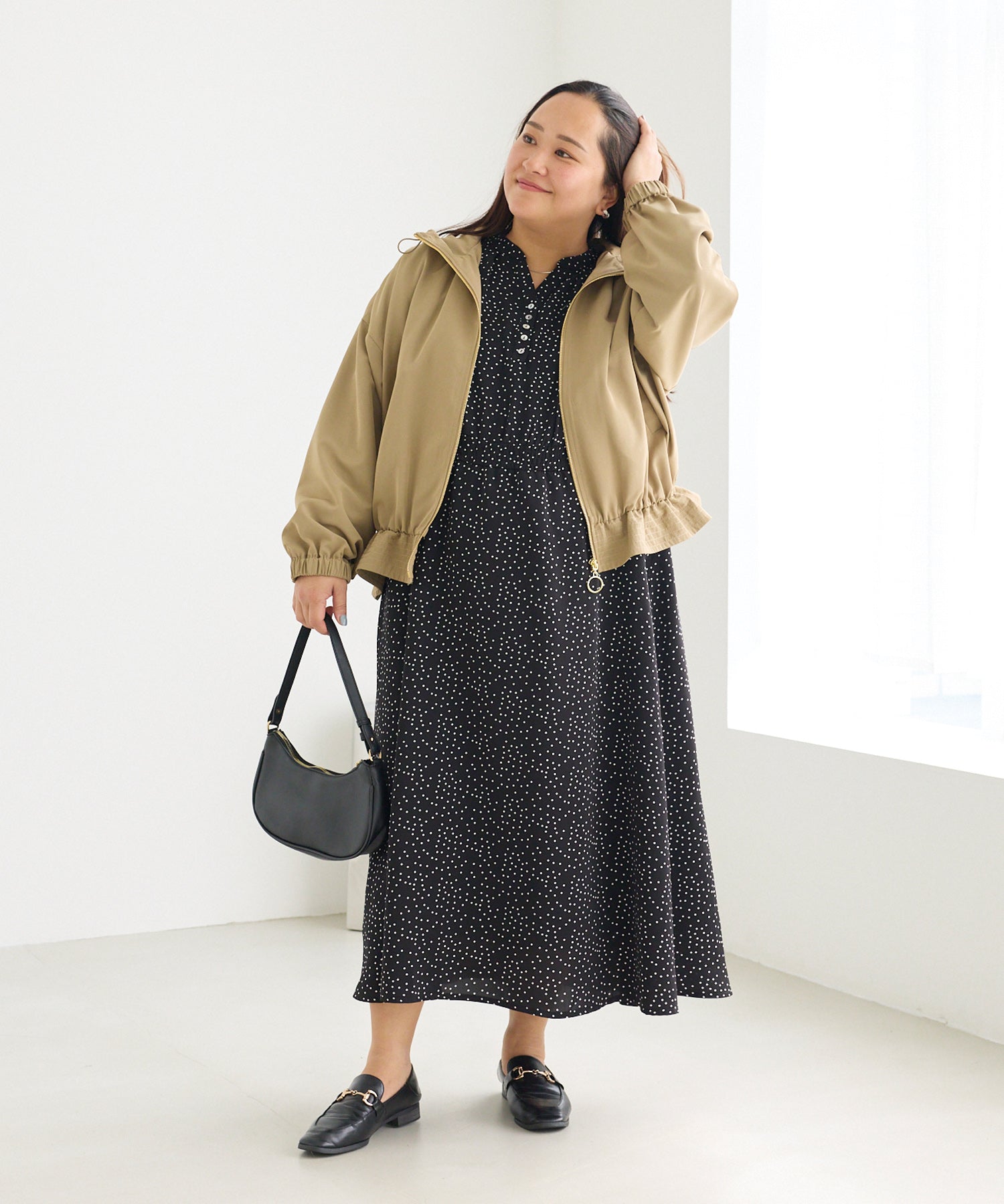 ブラック　model:161cm 着用サイズ:3L