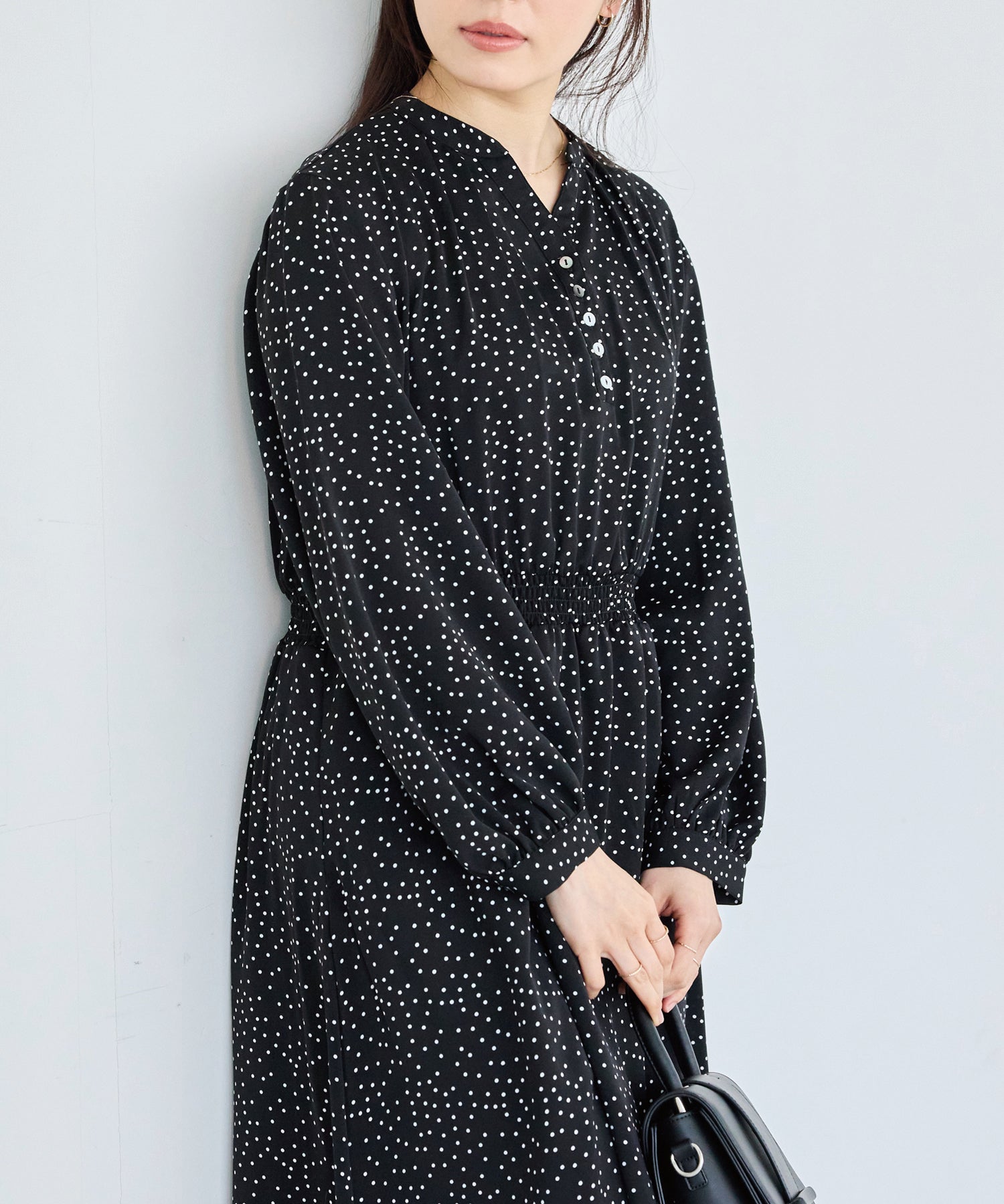 【洗える】デシンドットワンピース