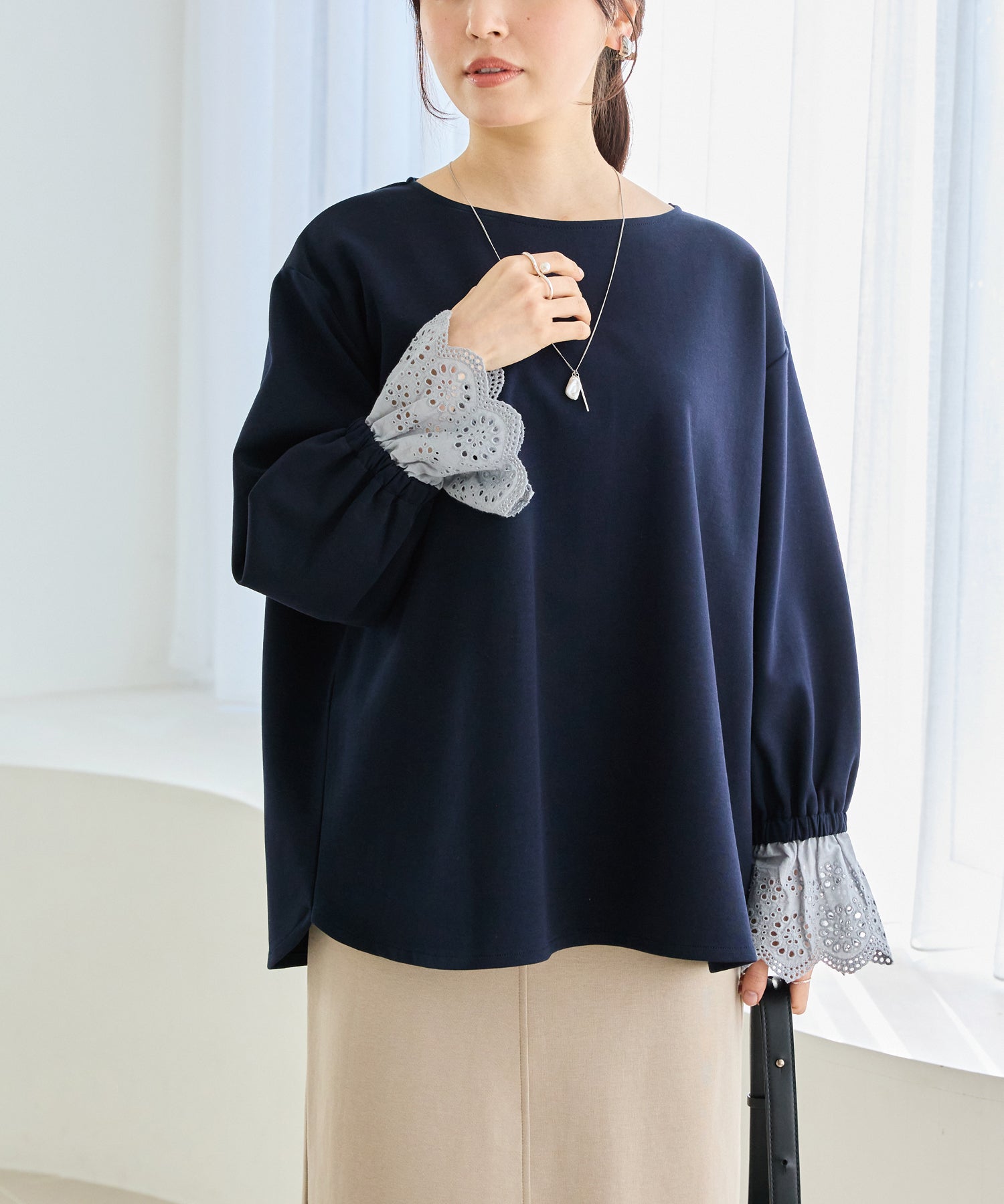 ネイビー　model:162cm 着用サイズ:M