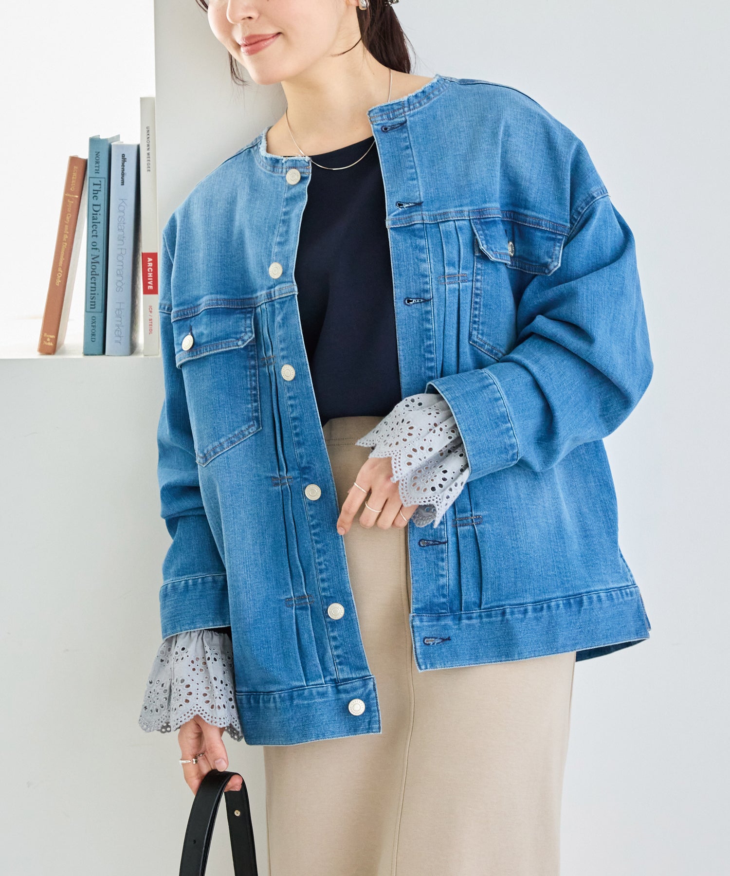 ネイビー　model:162cm 着用サイズ:M