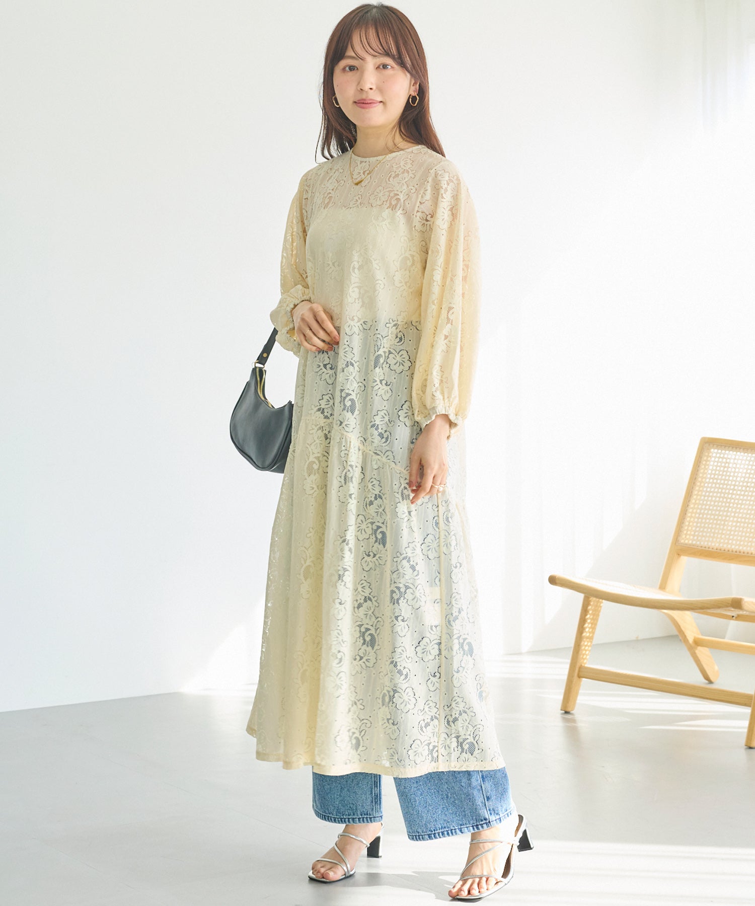 【洗える】総レースワンピース