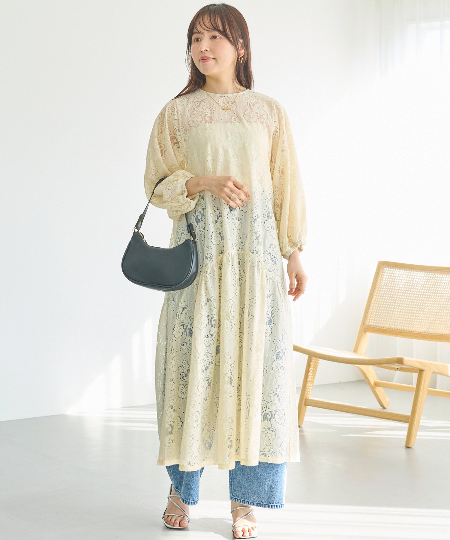 【洗える】総レースワンピース