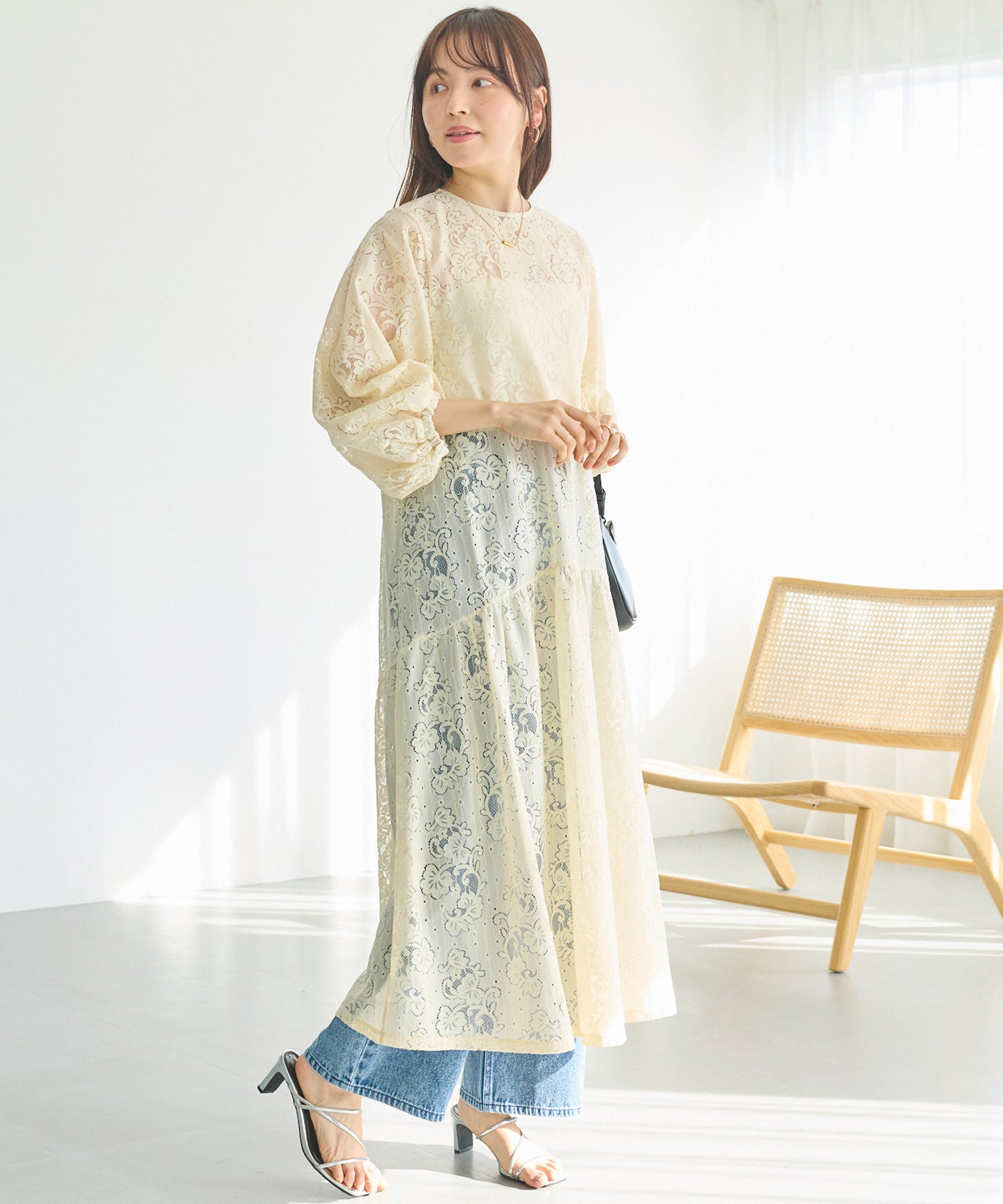 【洗える】総レースワンピース