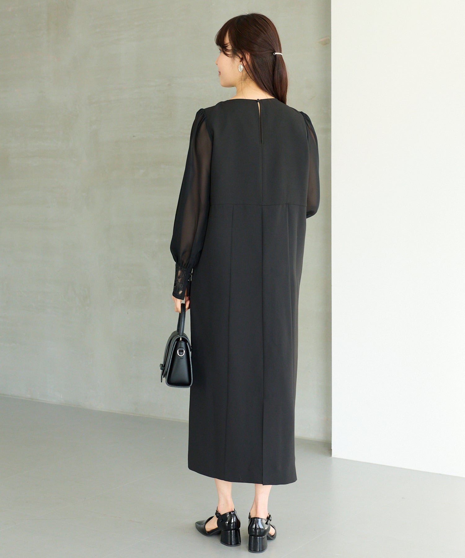 シアースリーブ切替ワンピース