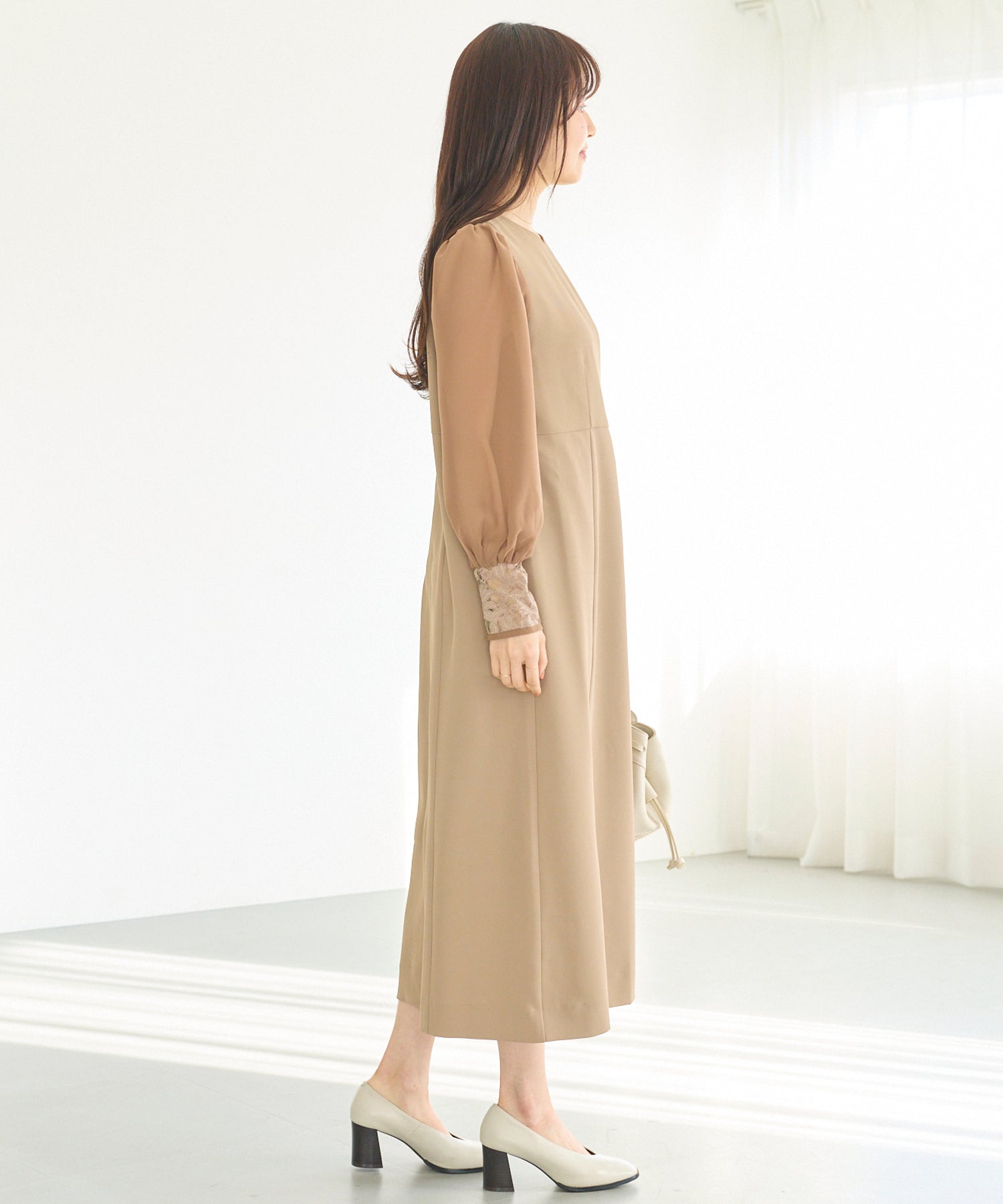 シアースリーブ切替ワンピース