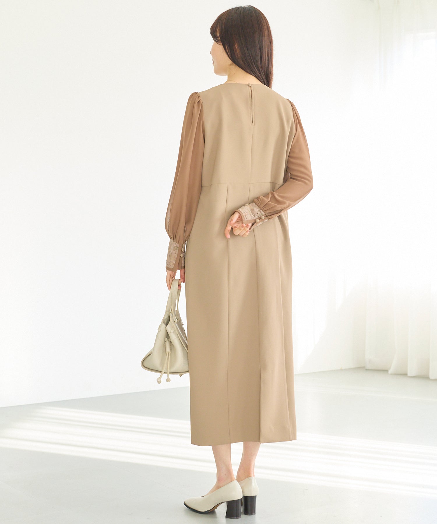 シアースリーブ切替ワンピース