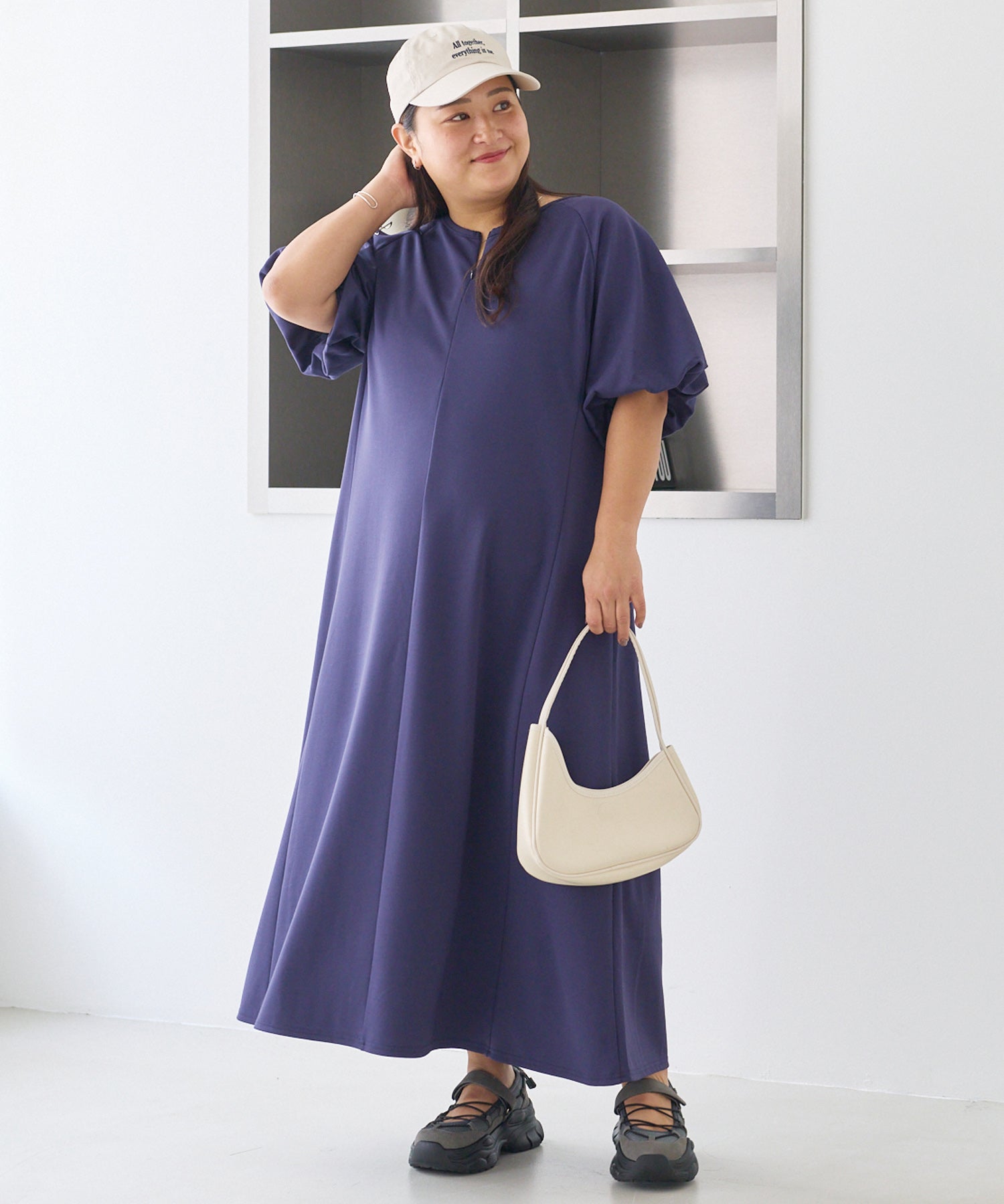 ネイビー　model:161cm 着用サイズ:3L