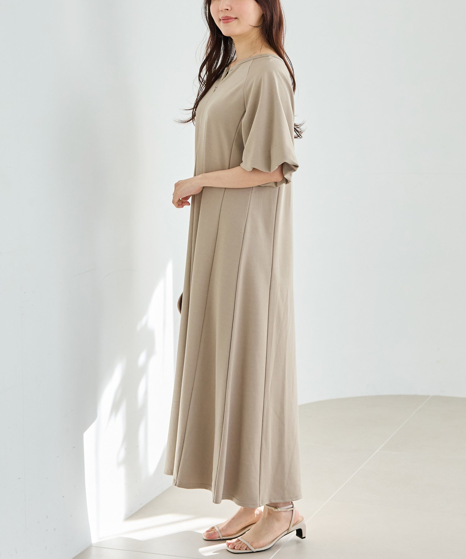 【好機能シリーズ】接触冷感・吸水速乾｜2WAYボリュームスリーブワンピース