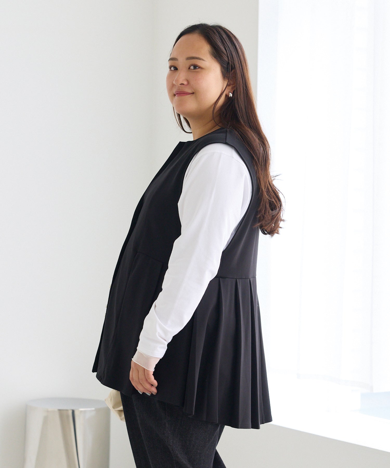 ブラック　model:161cm 着用サイズ:3L