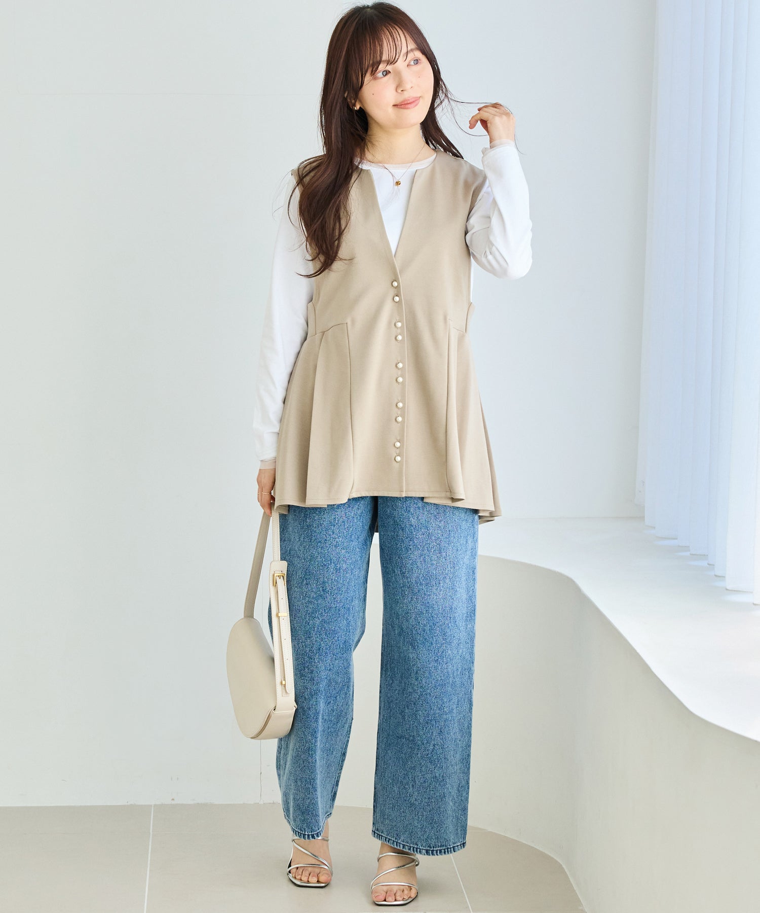 【好機能シリーズ】接触冷感・吸水速乾｜ダブルパール釦タックベスト