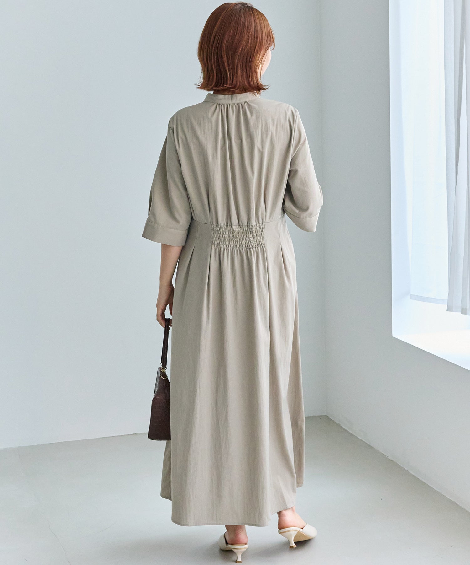 【好機能シリーズ】UVカット・接触冷感・速乾｜ウエストタックワンピース