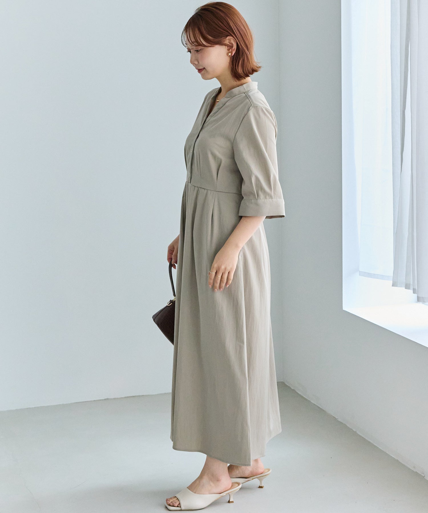 【好機能シリーズ】UVカット・接触冷感・速乾｜ウエストタックワンピース