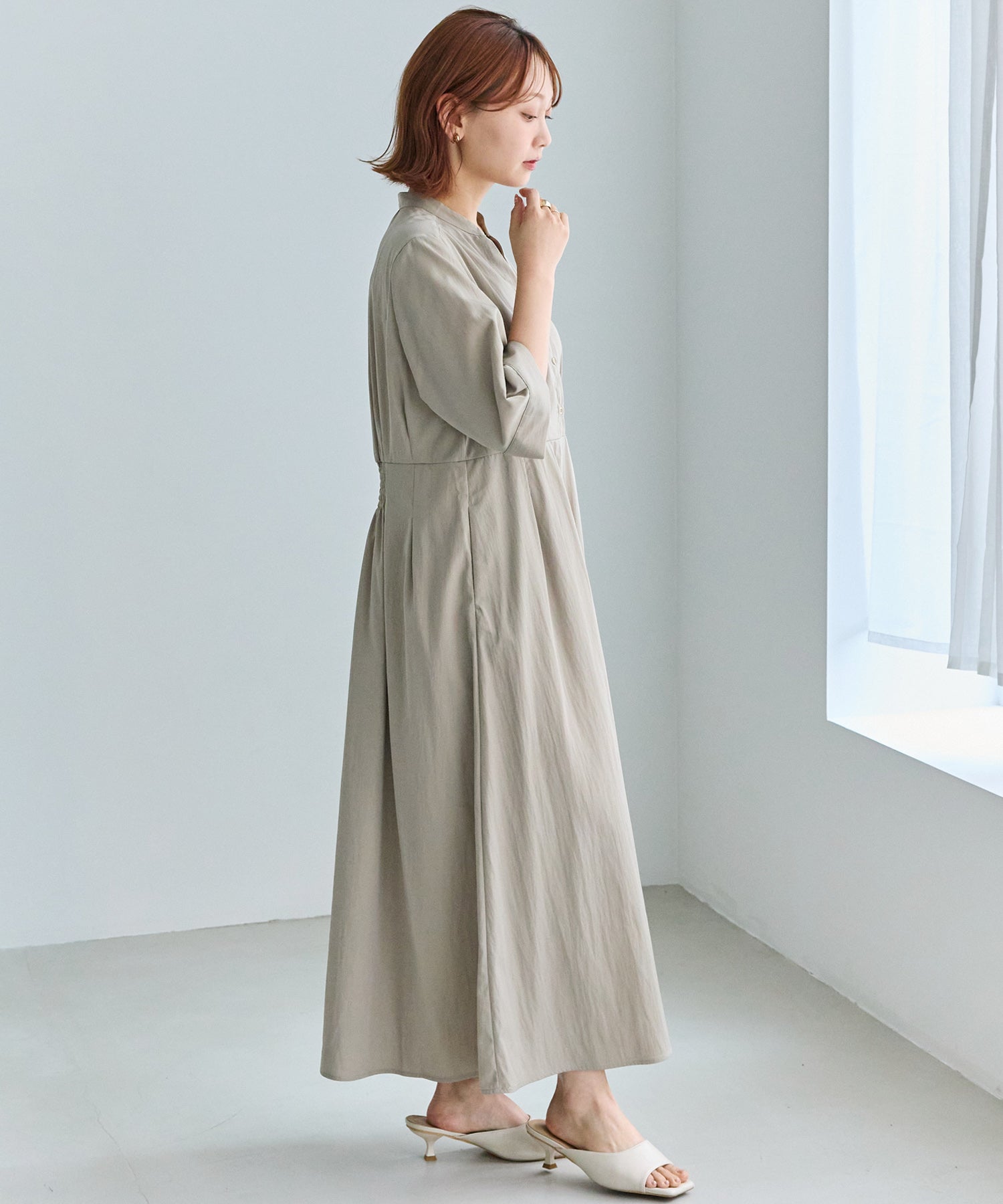 【好機能シリーズ】UVカット・接触冷感・速乾｜ウエストタックワンピース