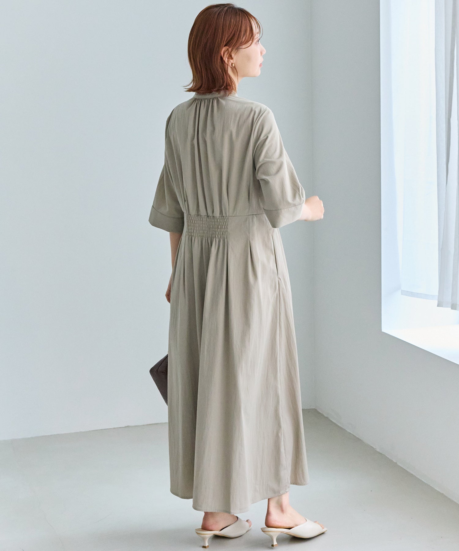 【好機能シリーズ】UVカット・接触冷感・速乾｜ウエストタックワンピース