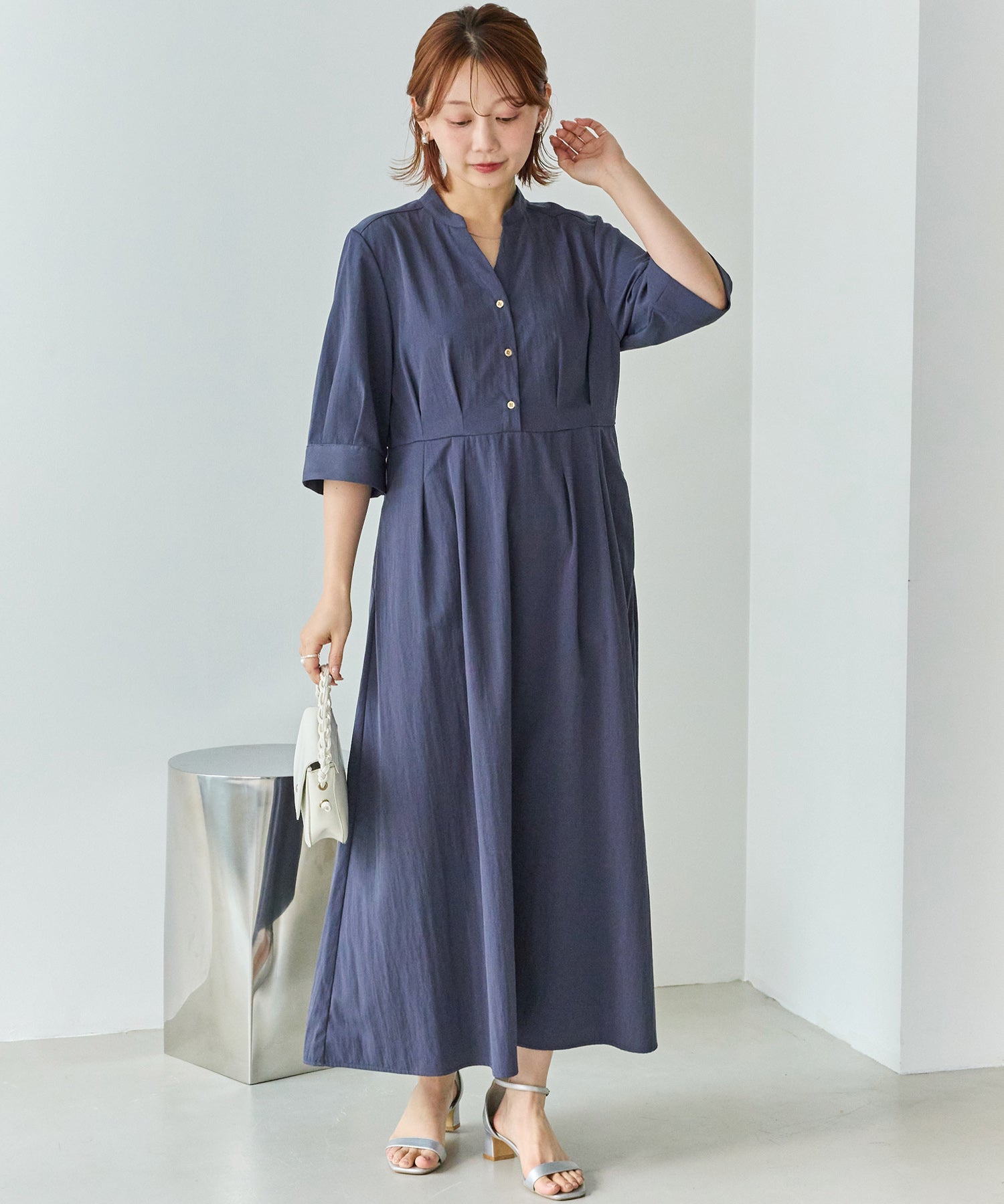 【好機能シリーズ】UVカット・接触冷感・速乾｜ウエストタックワンピース