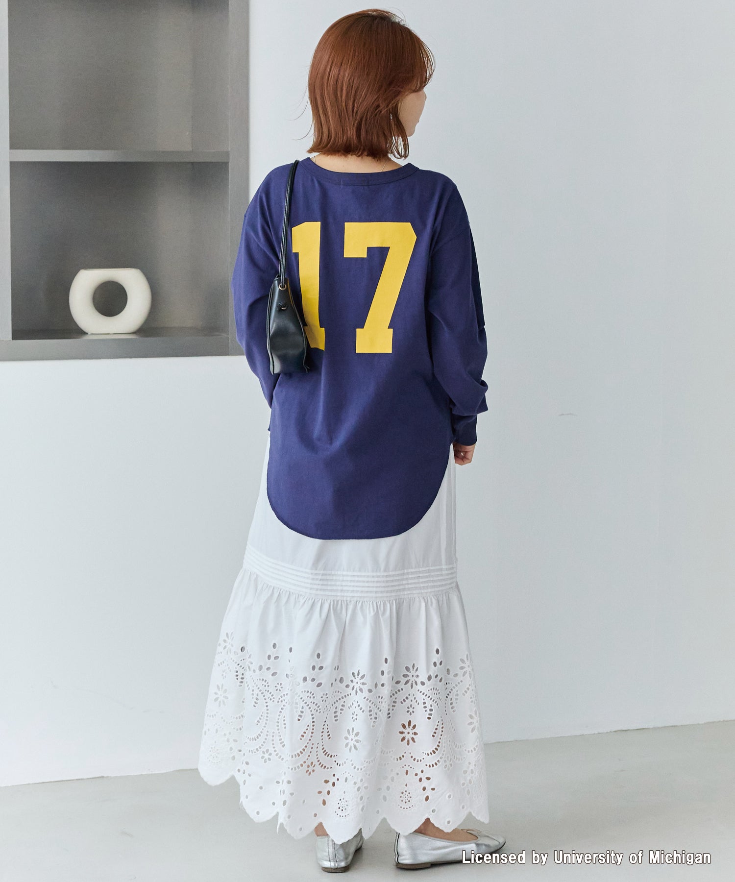 刺繍レースフレアスカート