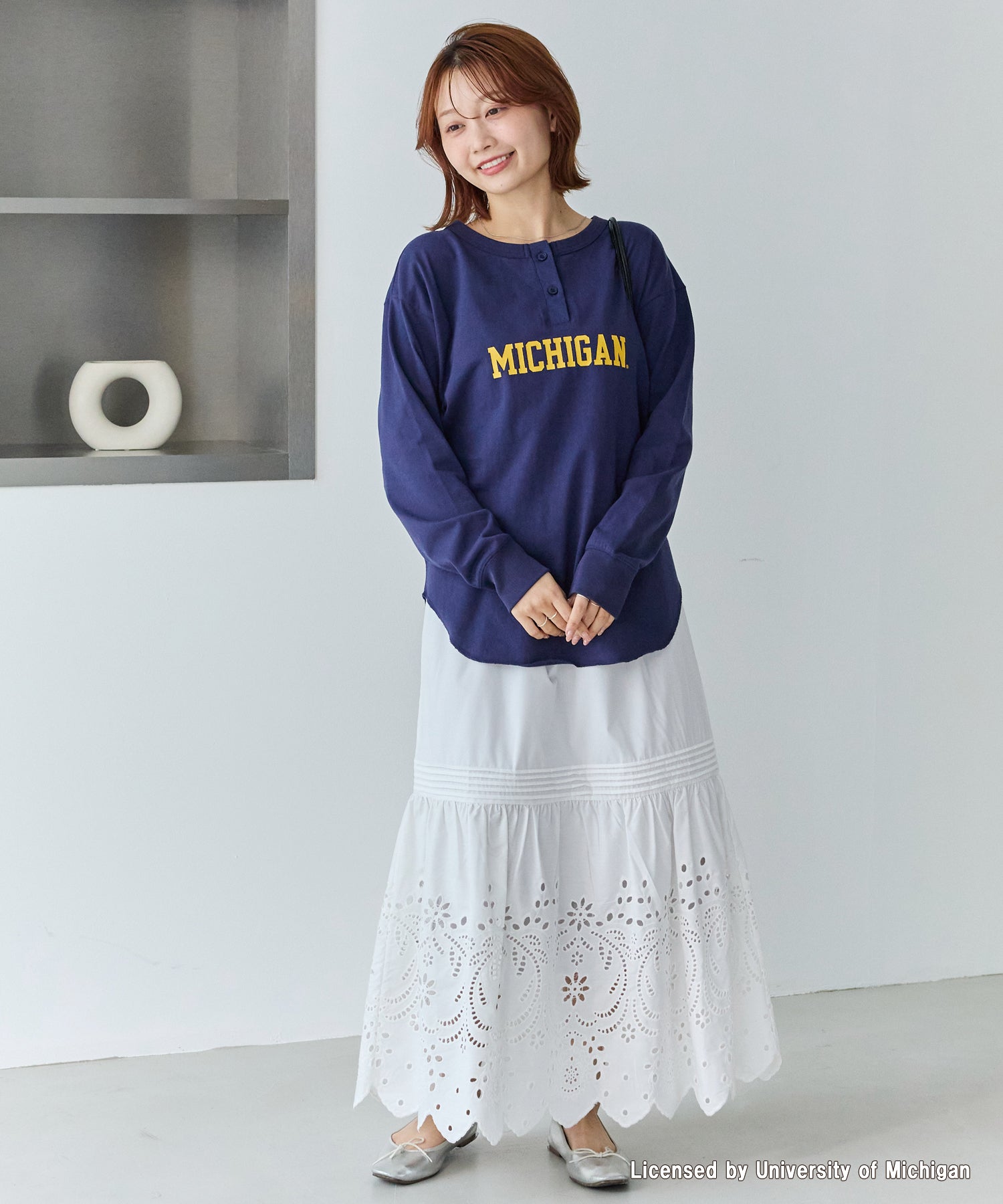 刺繍レースフレアスカート