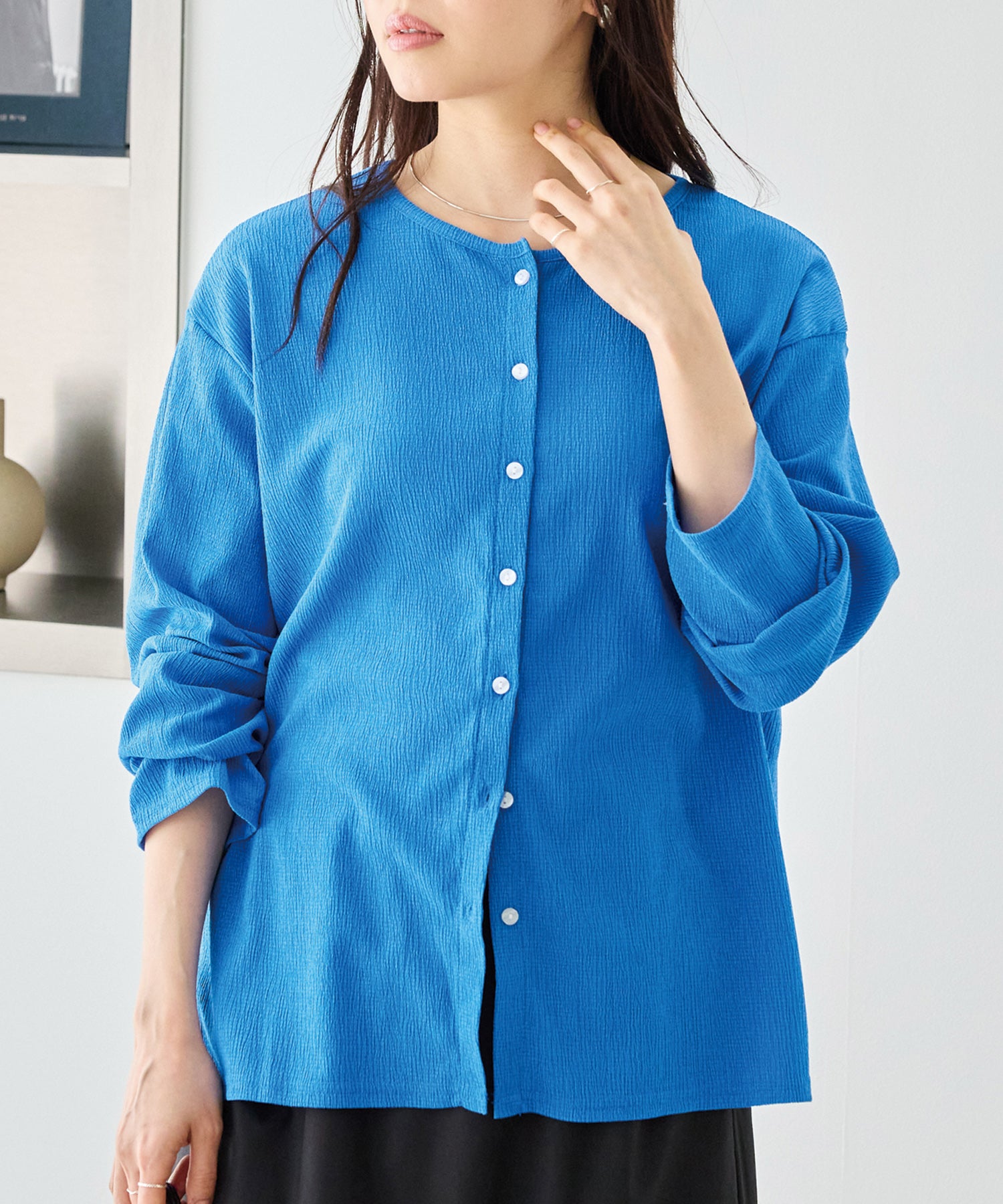 ブルー　model:163cm 着用サイズ:M