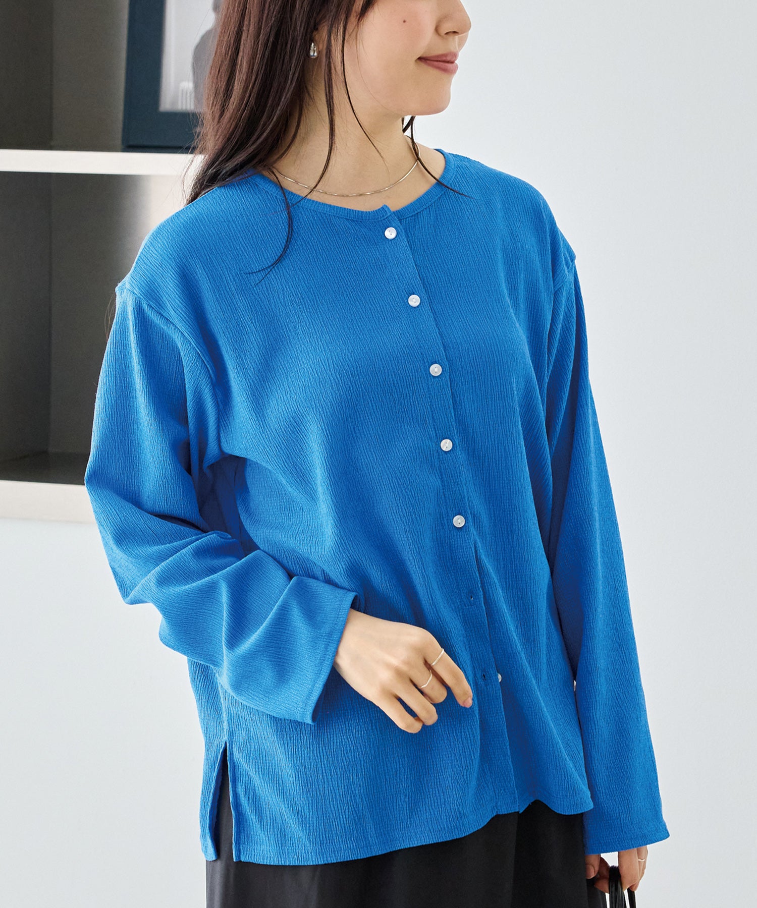 ブルー　model:163cm 着用サイズ:M