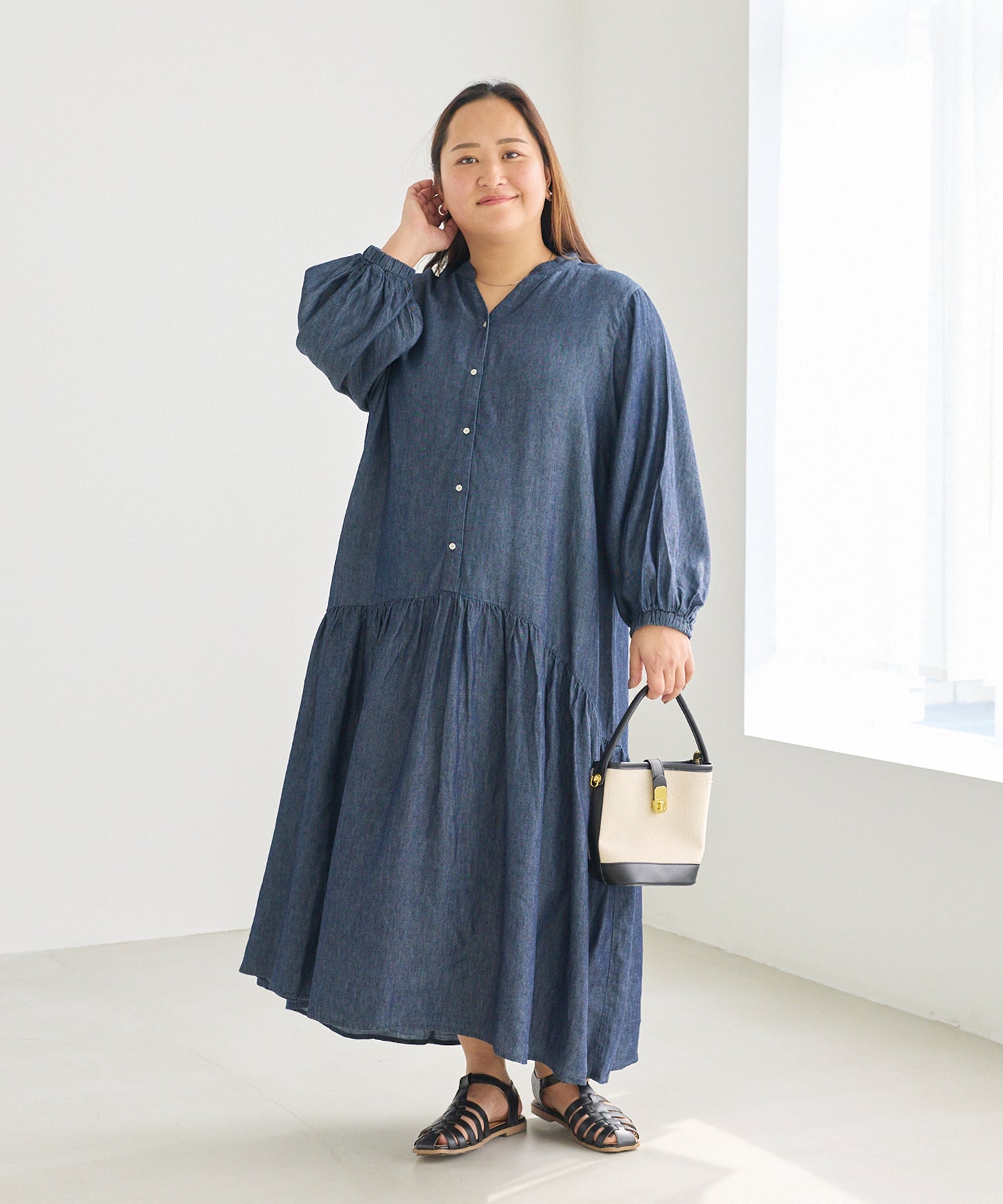 ネイビー　model:161cm 着用サイズ:3L