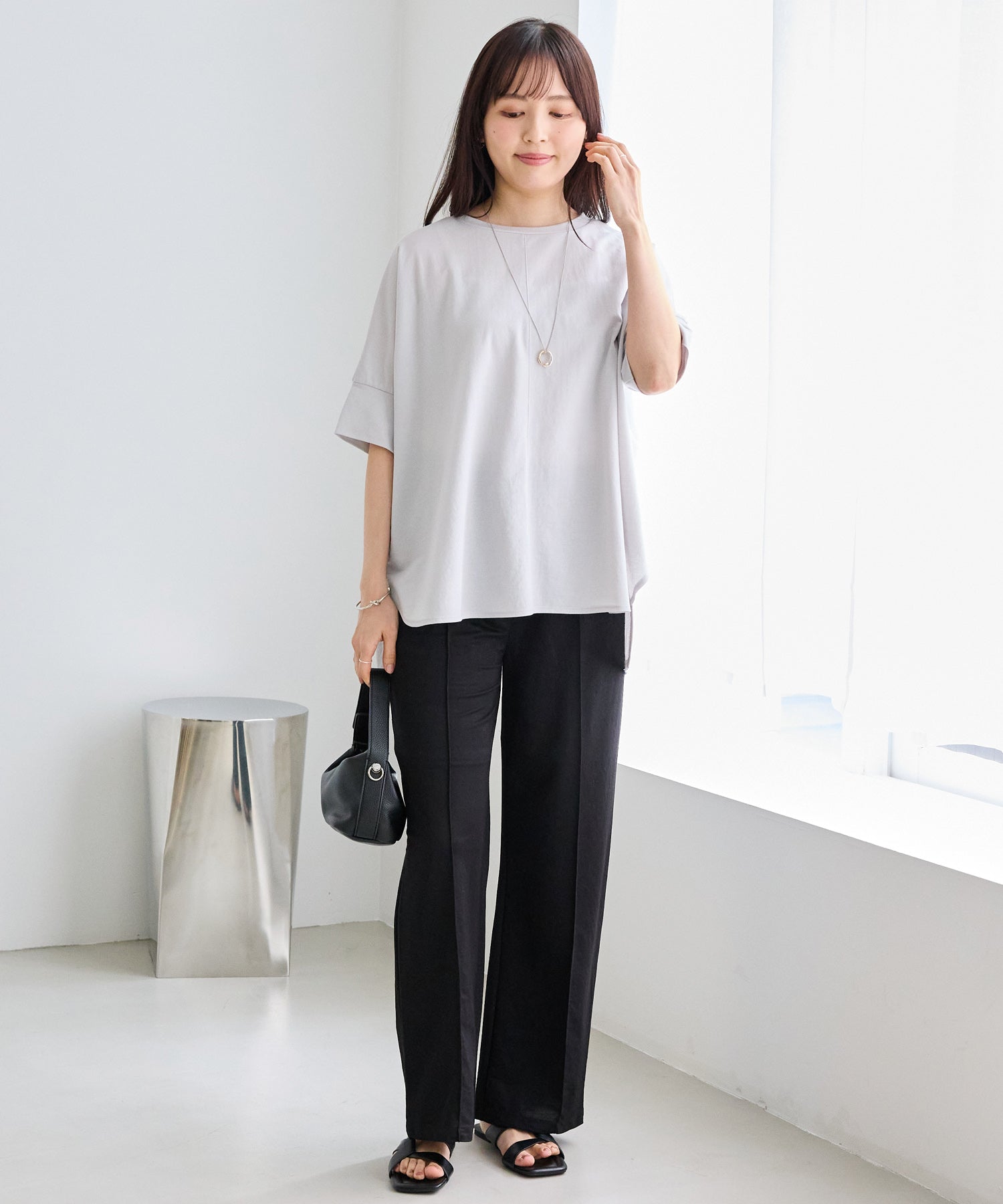 【好機能シリーズ】接触冷感｜トリコットワイドプルオーバー