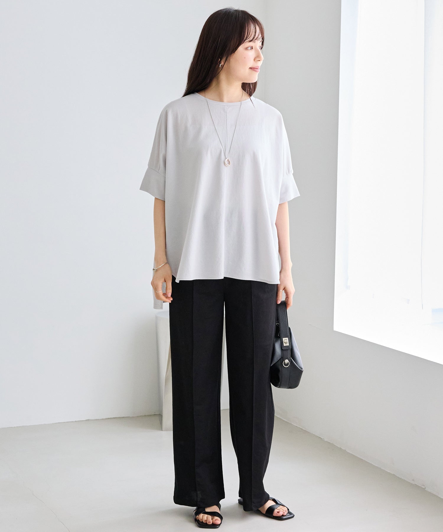 【好機能シリーズ】接触冷感｜トリコットワイドプルオーバー