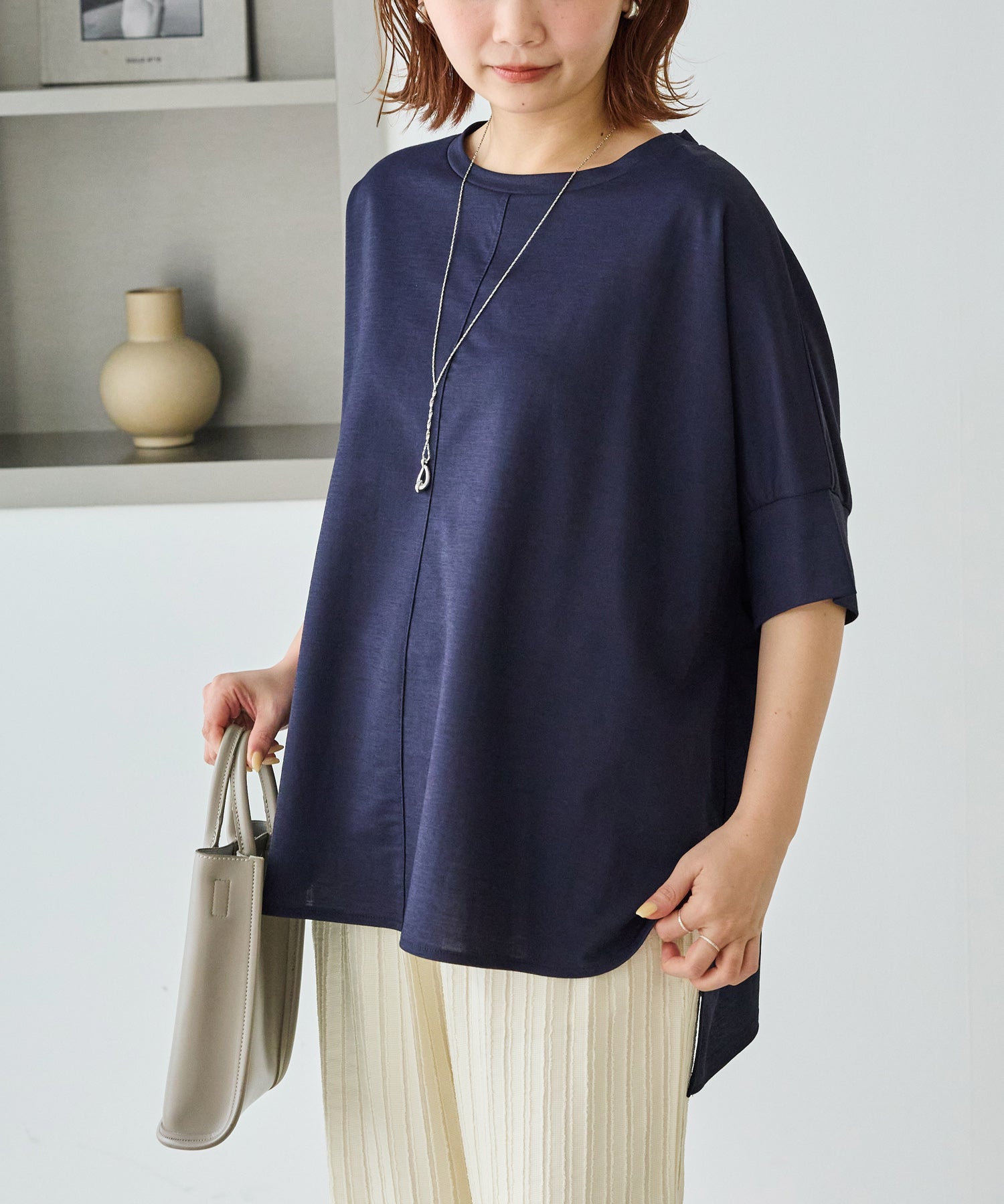 【好機能シリーズ】接触冷感｜トリコットワイドプルオーバー