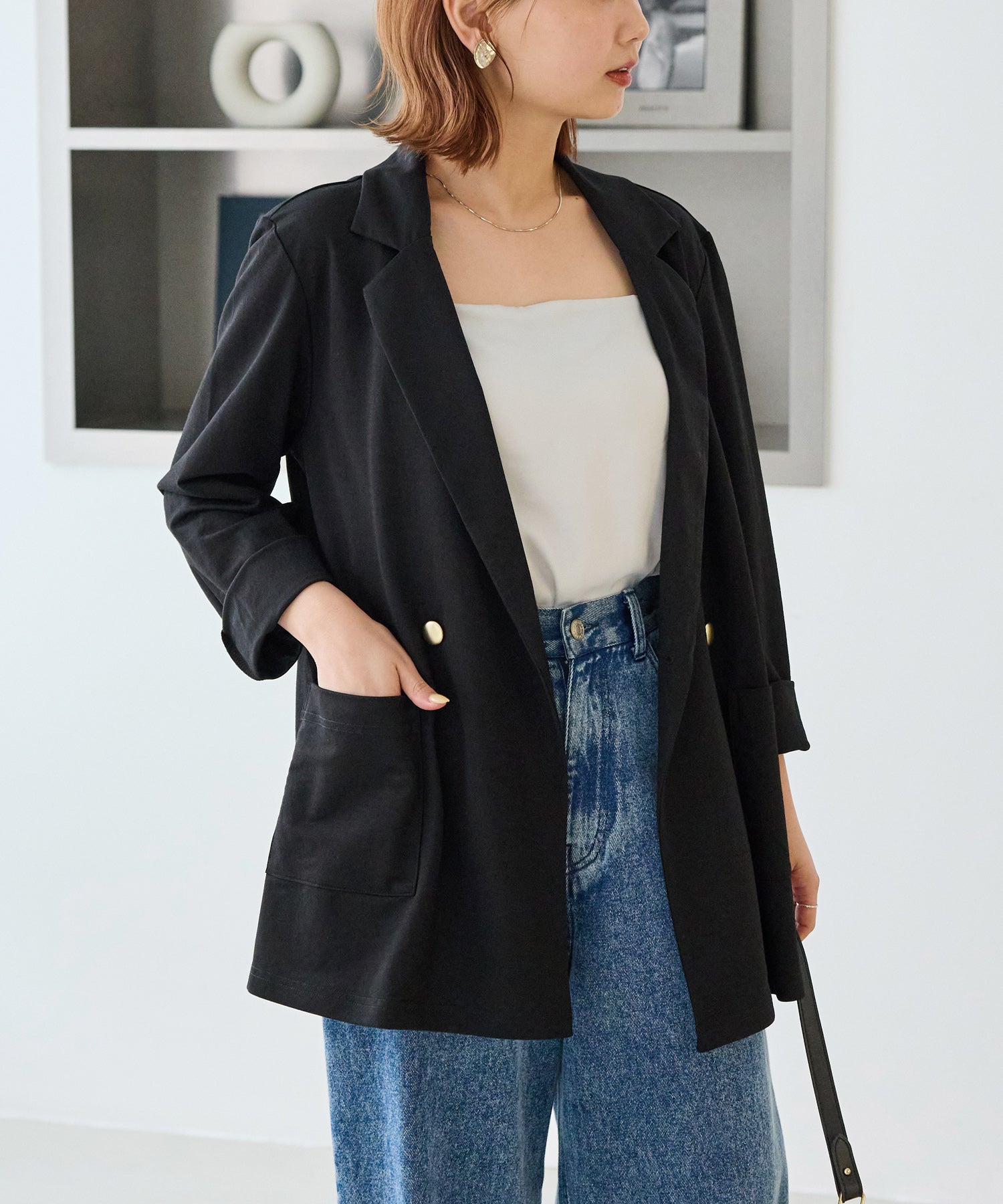 【好機能シリーズ】接触冷感｜トリコットダブルテーラードジャケット