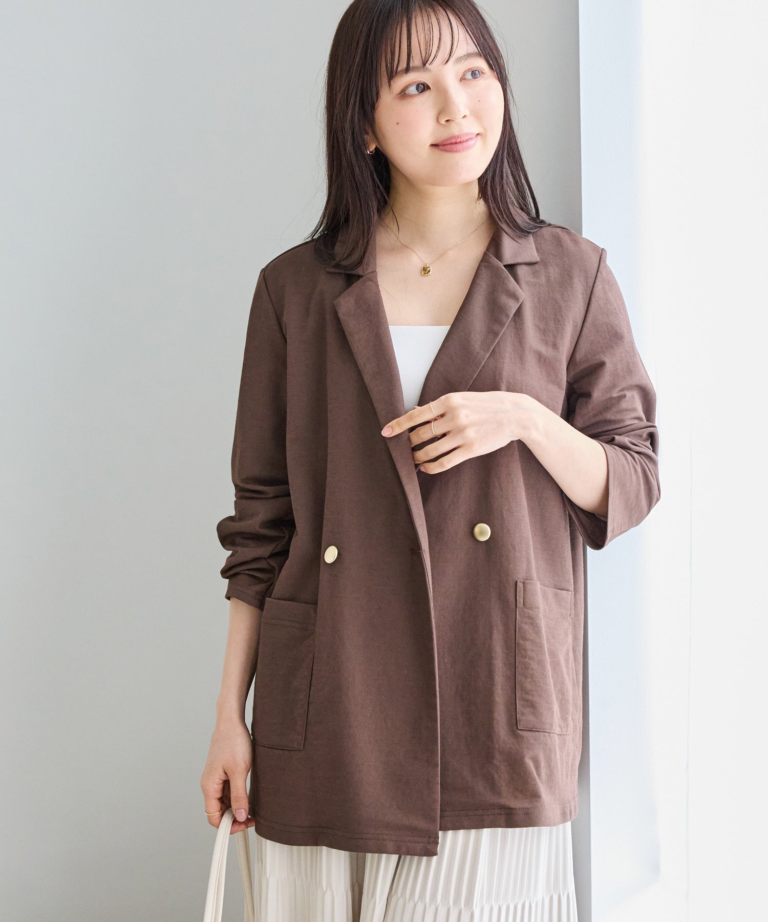 ダークブラウン　model:163cm 着用サイズ:M