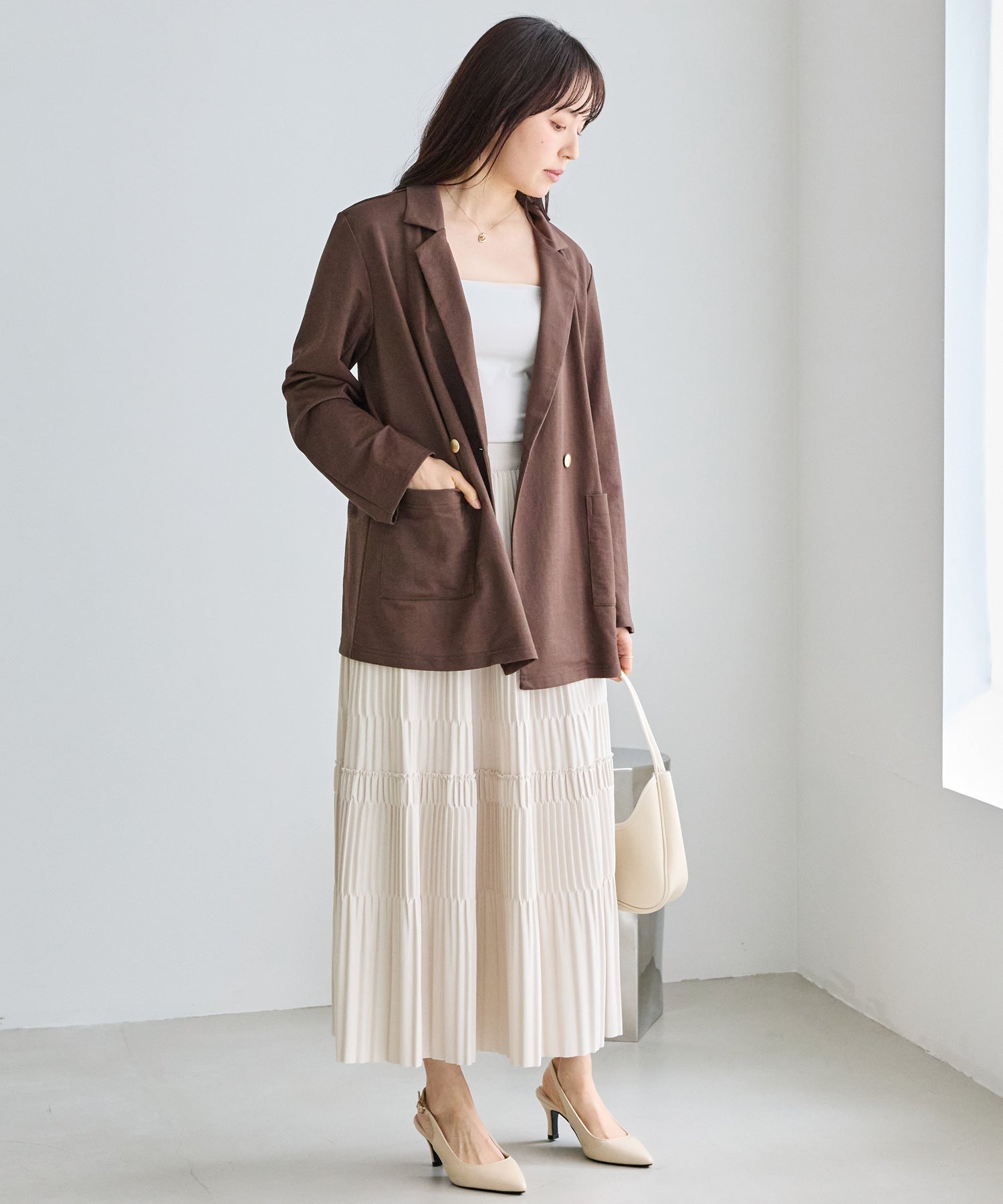 【好機能シリーズ】接触冷感｜トリコットダブルテーラードジャケット