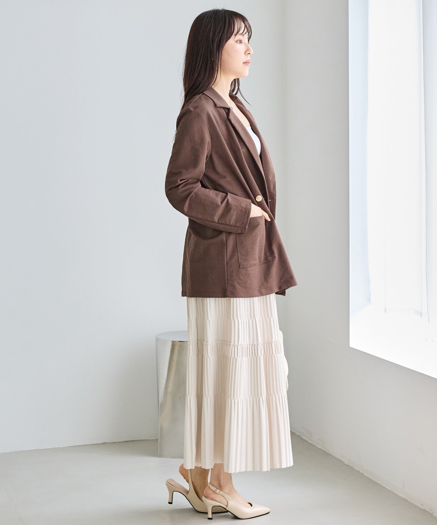 【好機能シリーズ】接触冷感｜トリコットダブルテーラードジャケット