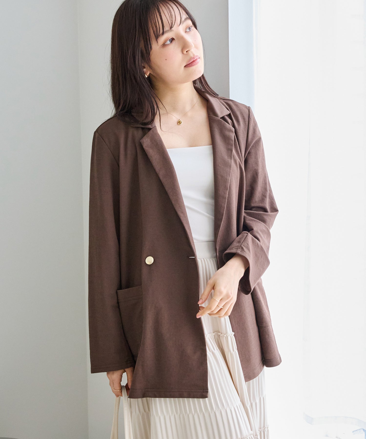 ダークブラウン　model:163cm 着用サイズ:M