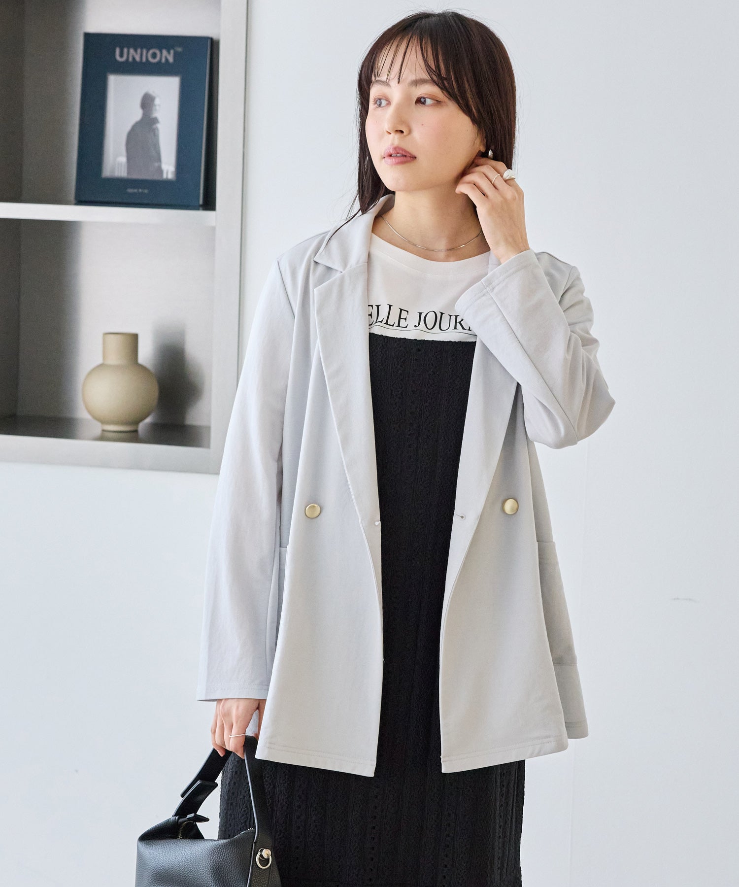 グレー　model:163cm 着用サイズ:M