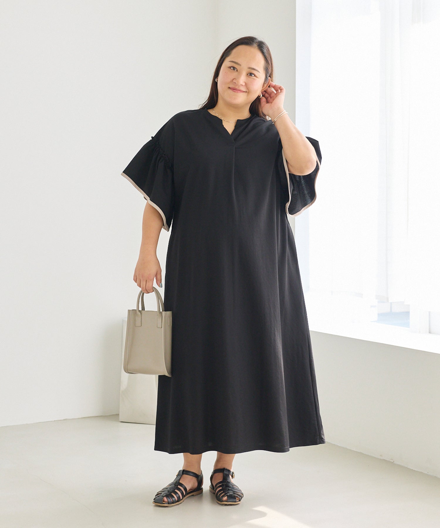 ブラック　model:161cm 着用サイズ:3L