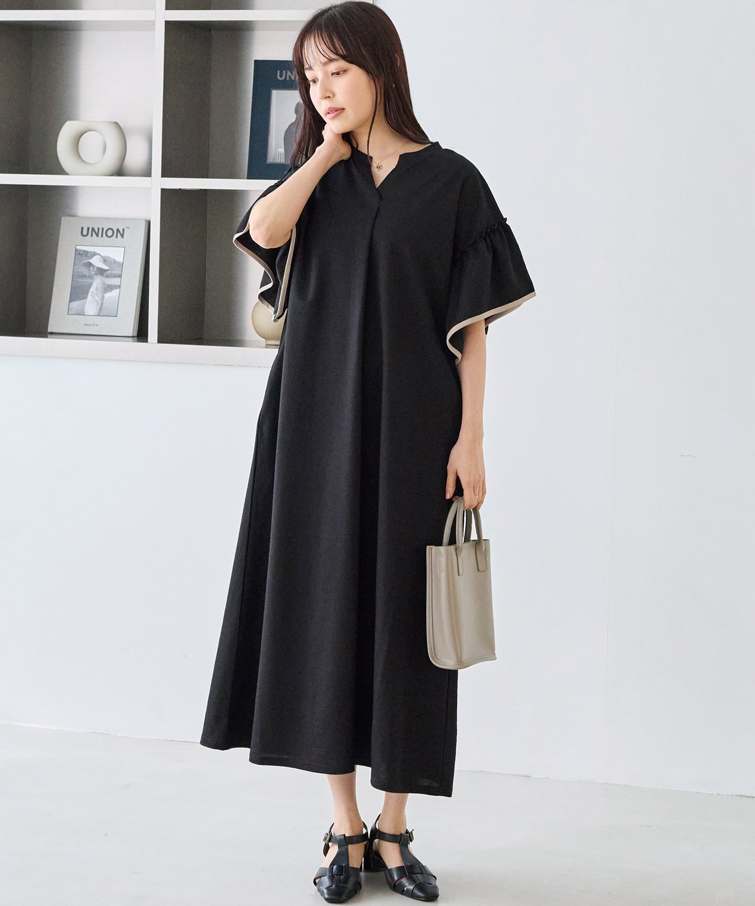 【好機能シリーズ】接触冷感｜トリコットフリルスリーブワンピース