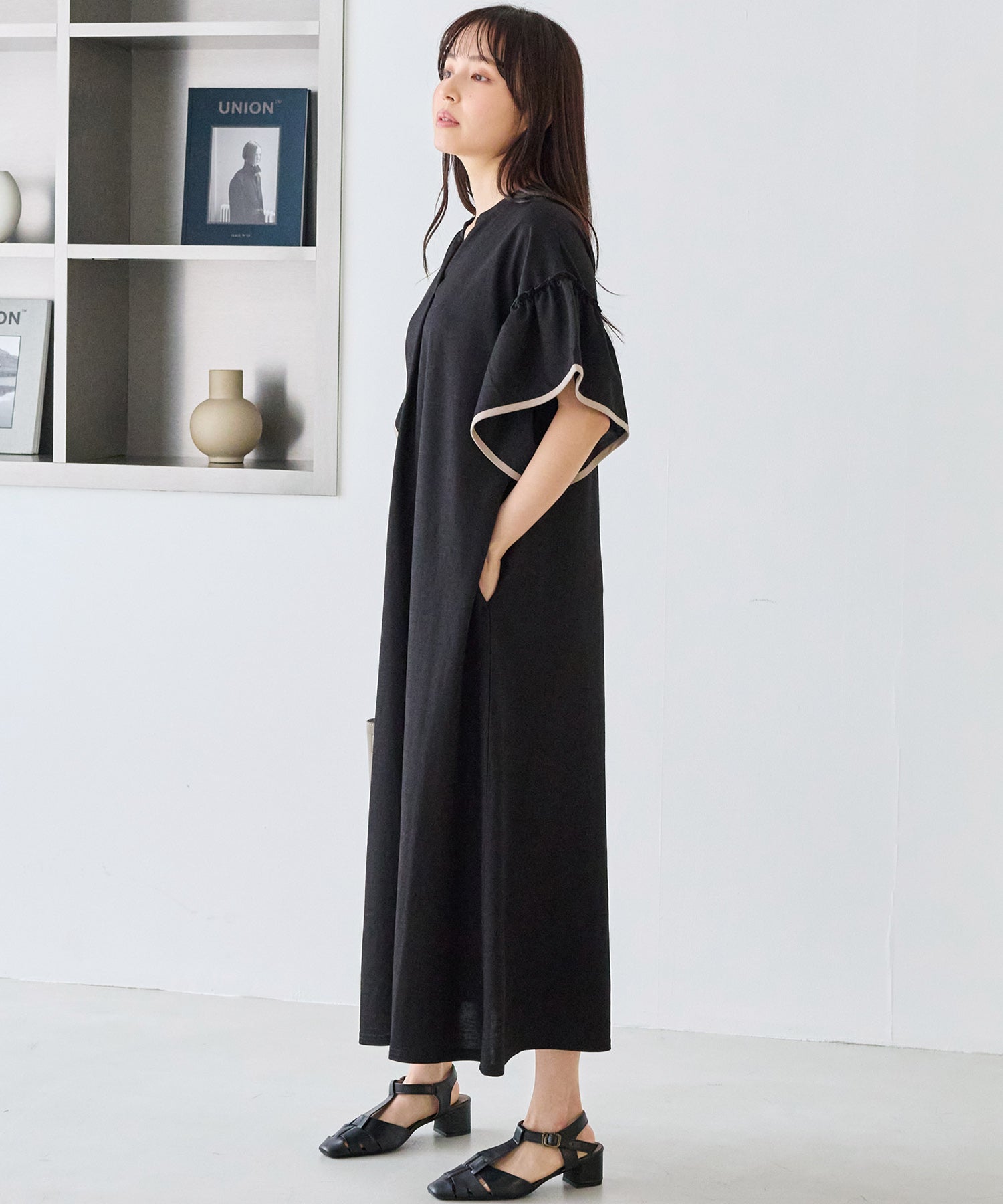 【好機能シリーズ】接触冷感｜トリコットフリルスリーブワンピース