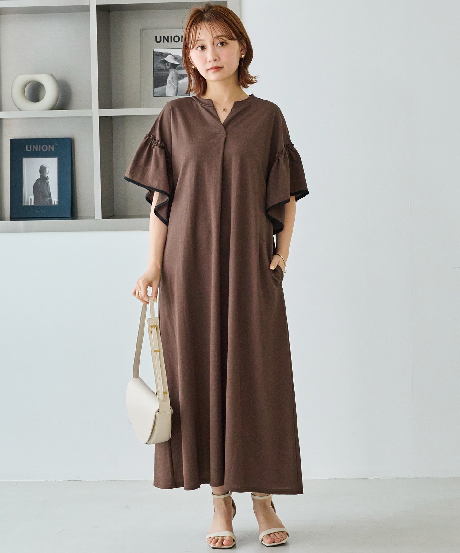 【好機能シリーズ】接触冷感｜トリコットフリルスリーブワンピース