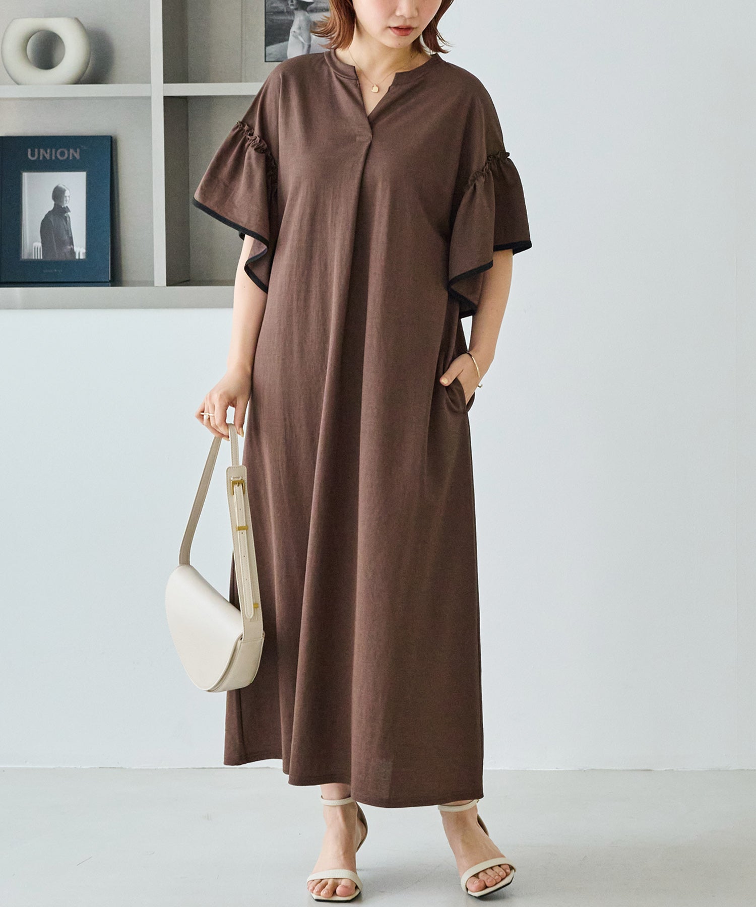 【好機能シリーズ】接触冷感｜トリコットフリルスリーブワンピース