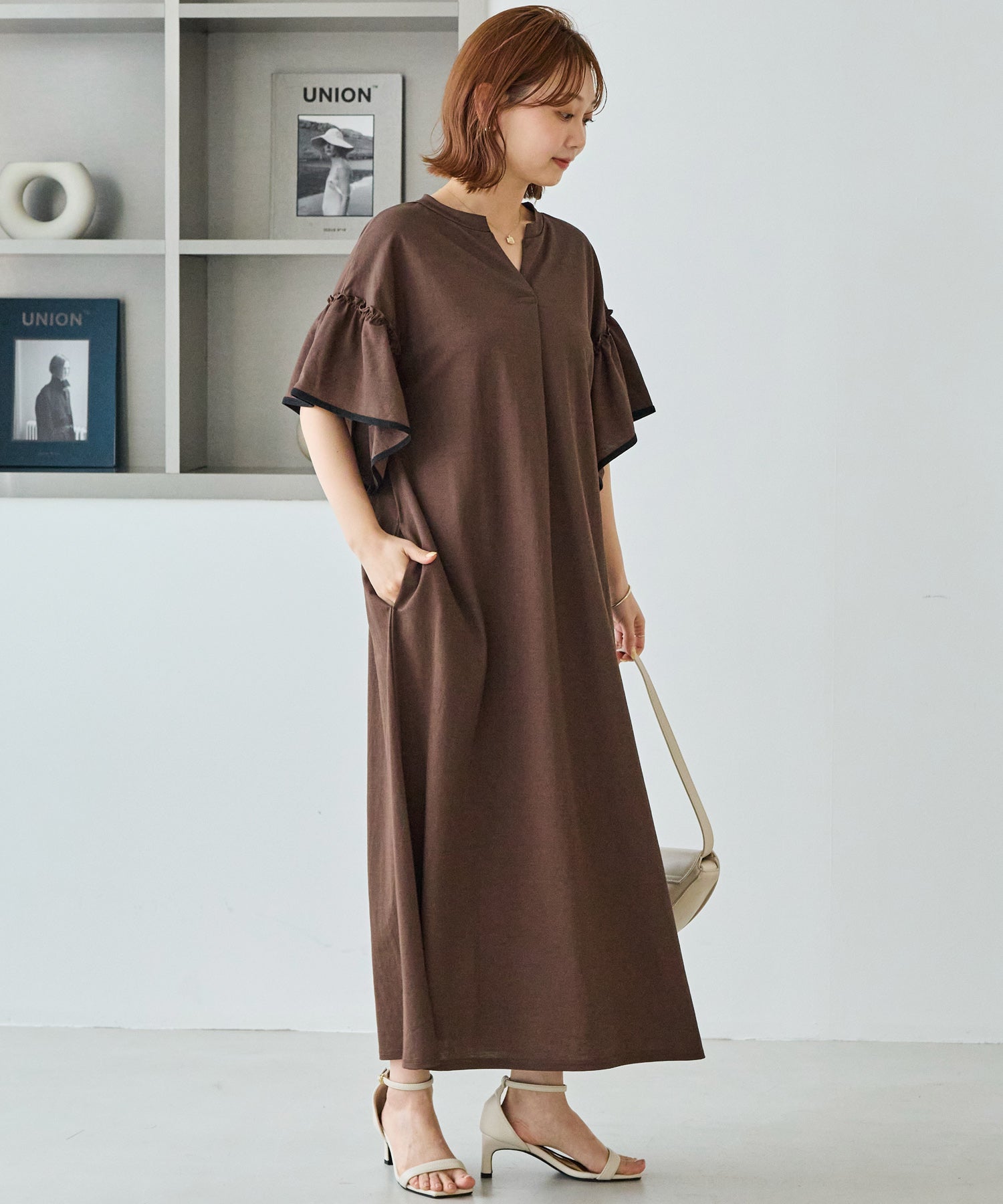 【好機能シリーズ】接触冷感｜トリコットフリルスリーブワンピース