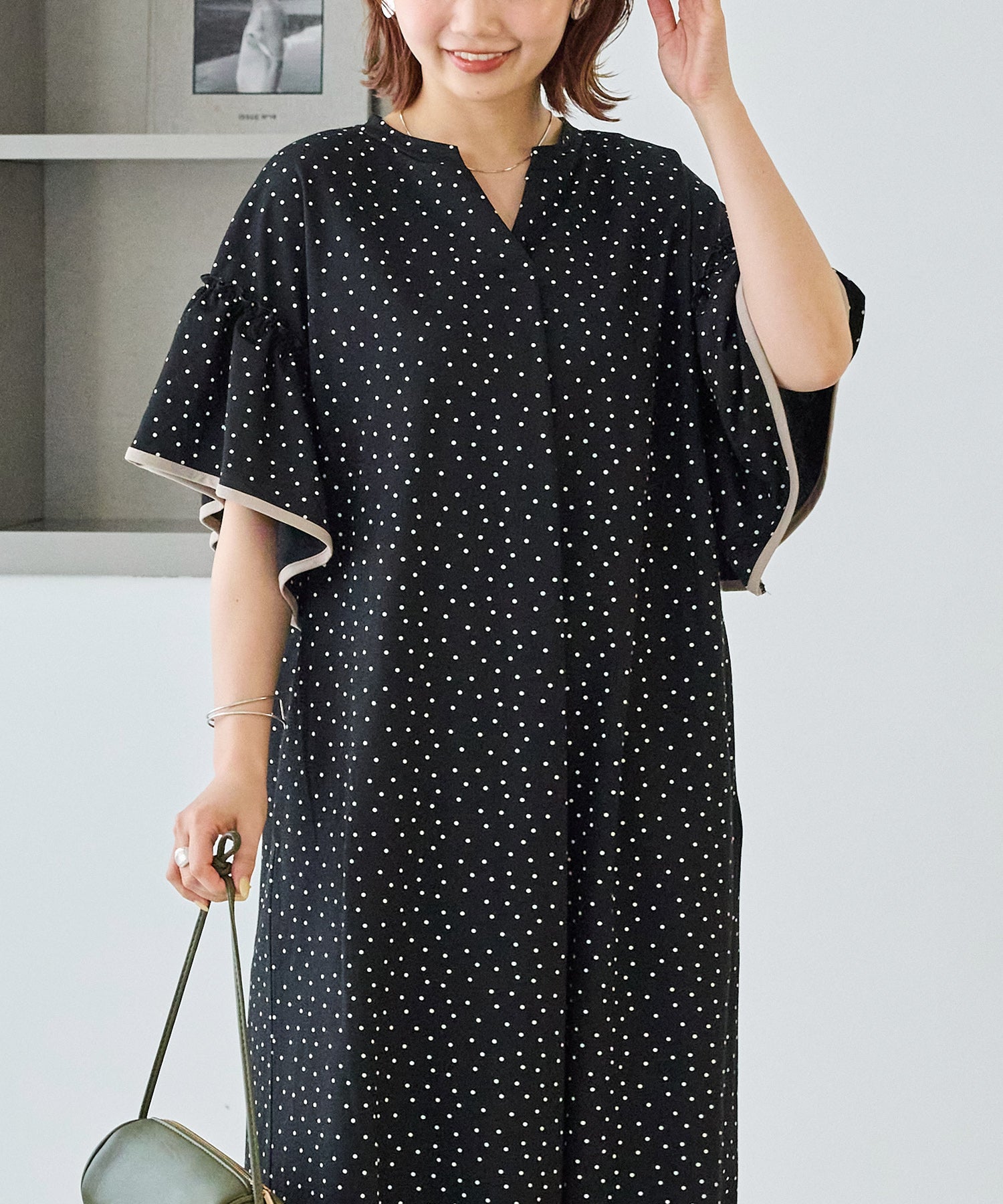 【好機能シリーズ】接触冷感｜トリコットフリルスリーブワンピース