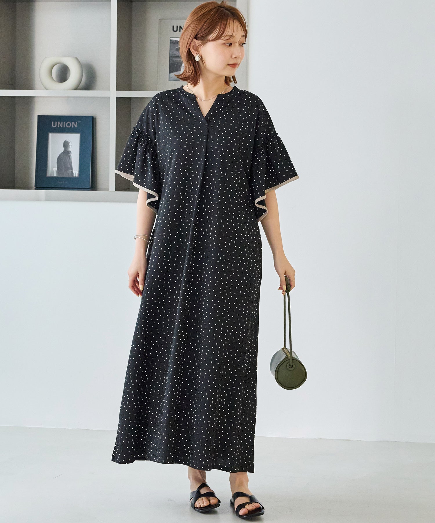 【好機能シリーズ】接触冷感｜トリコットフリルスリーブワンピース