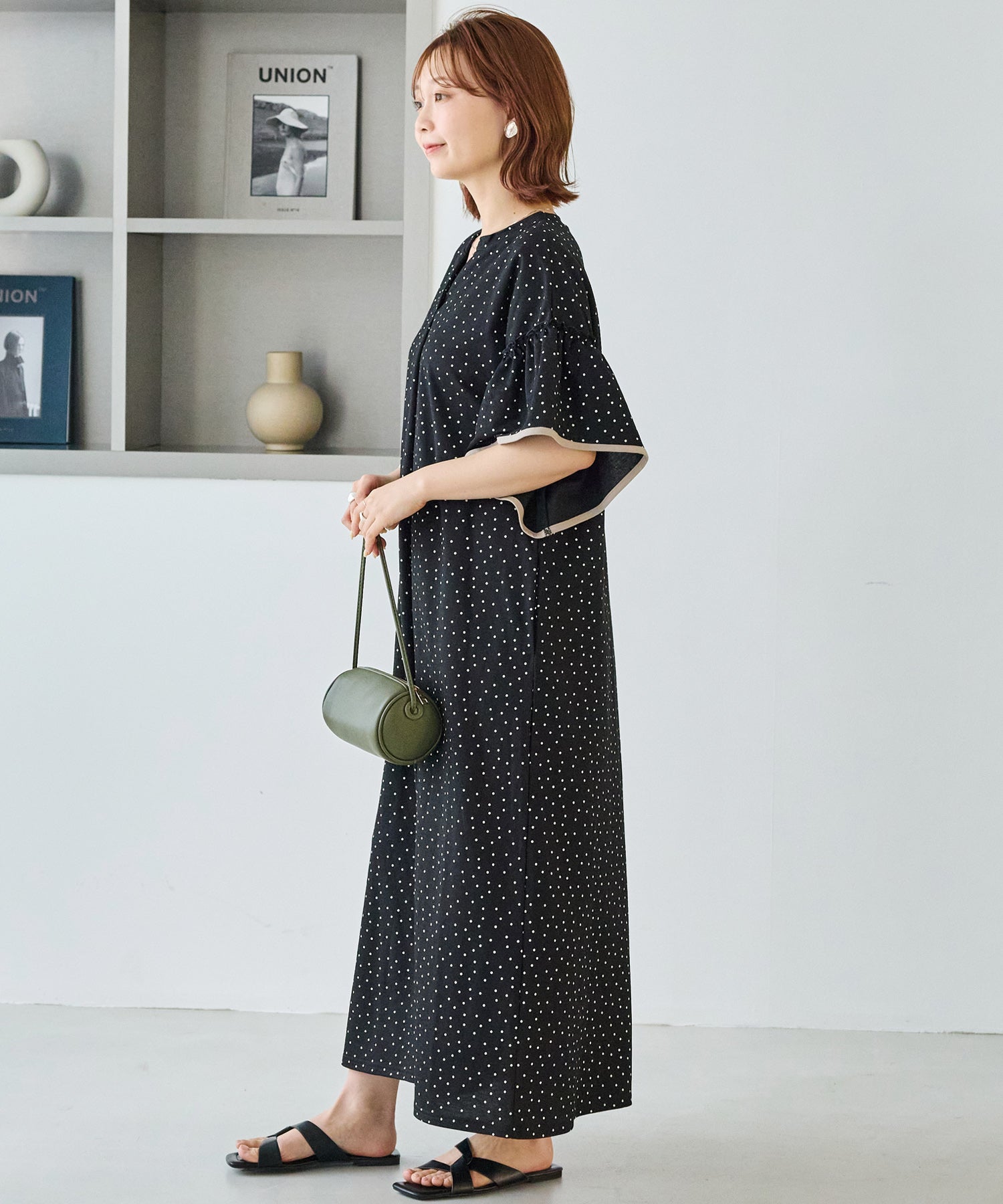 【好機能シリーズ】接触冷感｜トリコットフリルスリーブワンピース