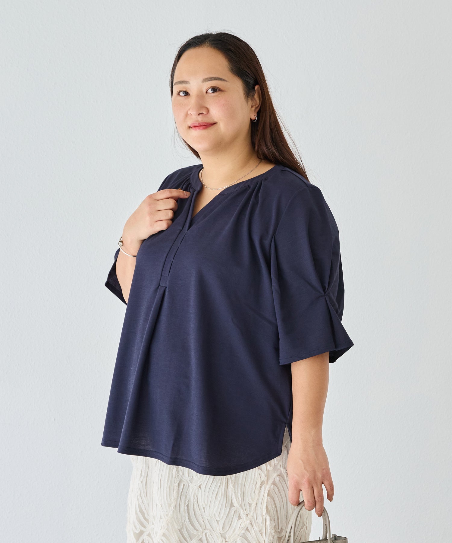 ネイビー　model:161cm 着用サイズ:3L