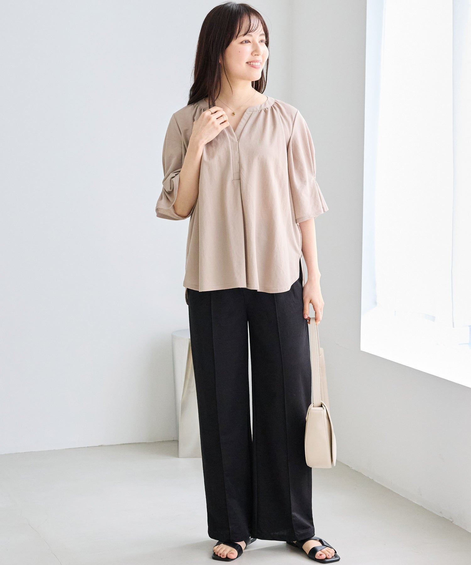 【好機能シリーズ】接触冷感｜トリコットスキッパープルオーバー