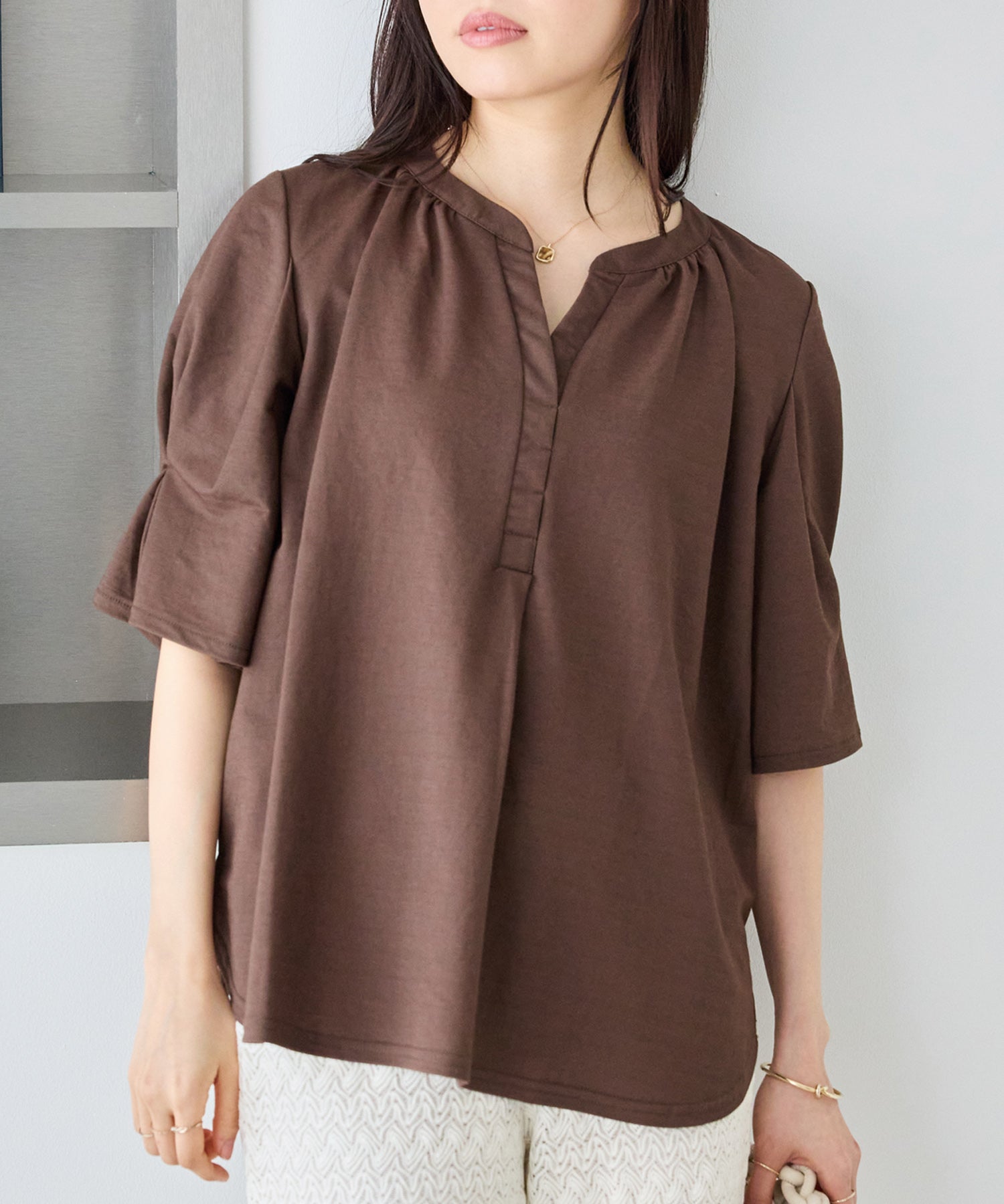 ダークブラウン　model:163cm 着用サイズ:M
