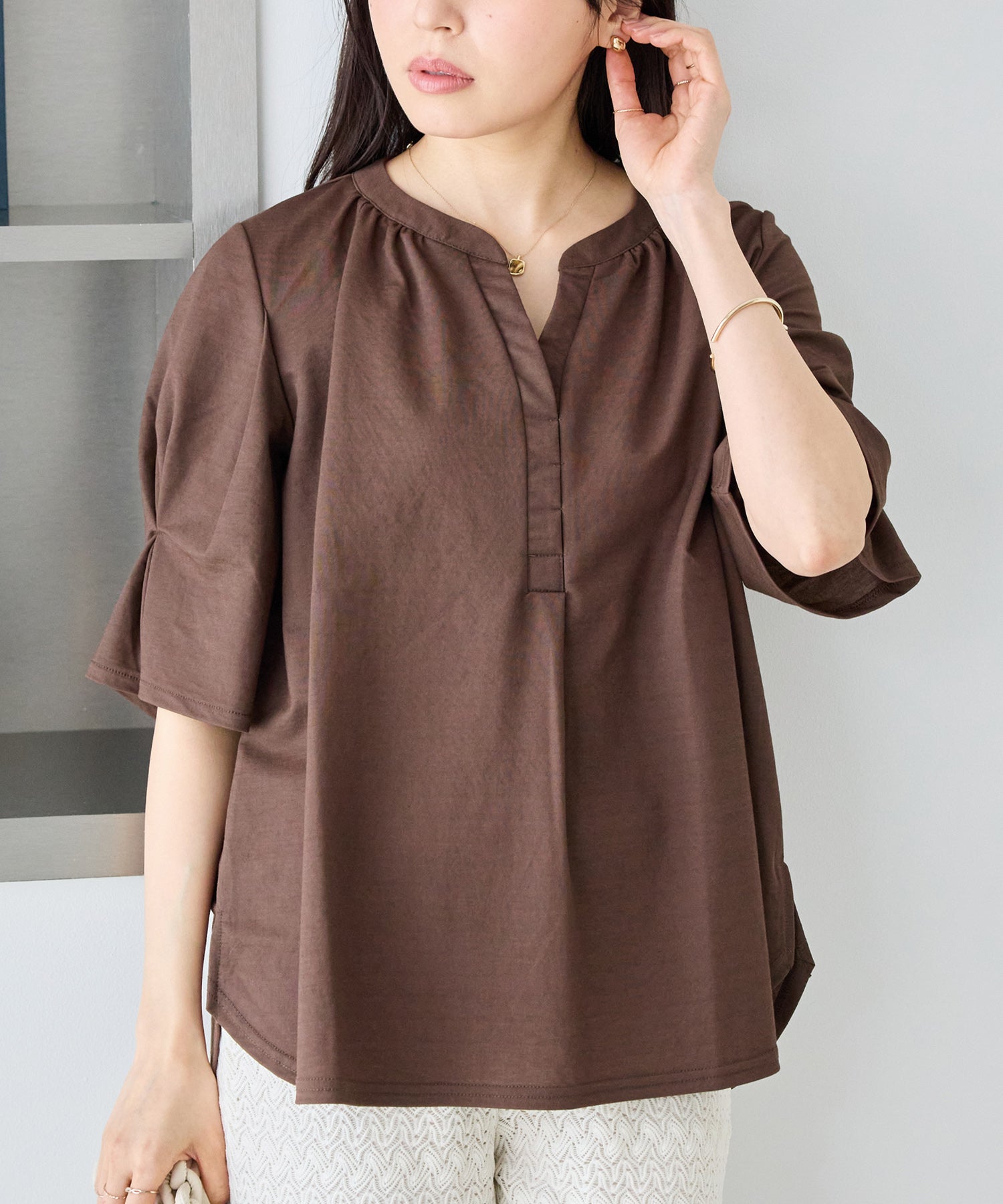 【好機能シリーズ】接触冷感｜トリコットスキッパープルオーバー