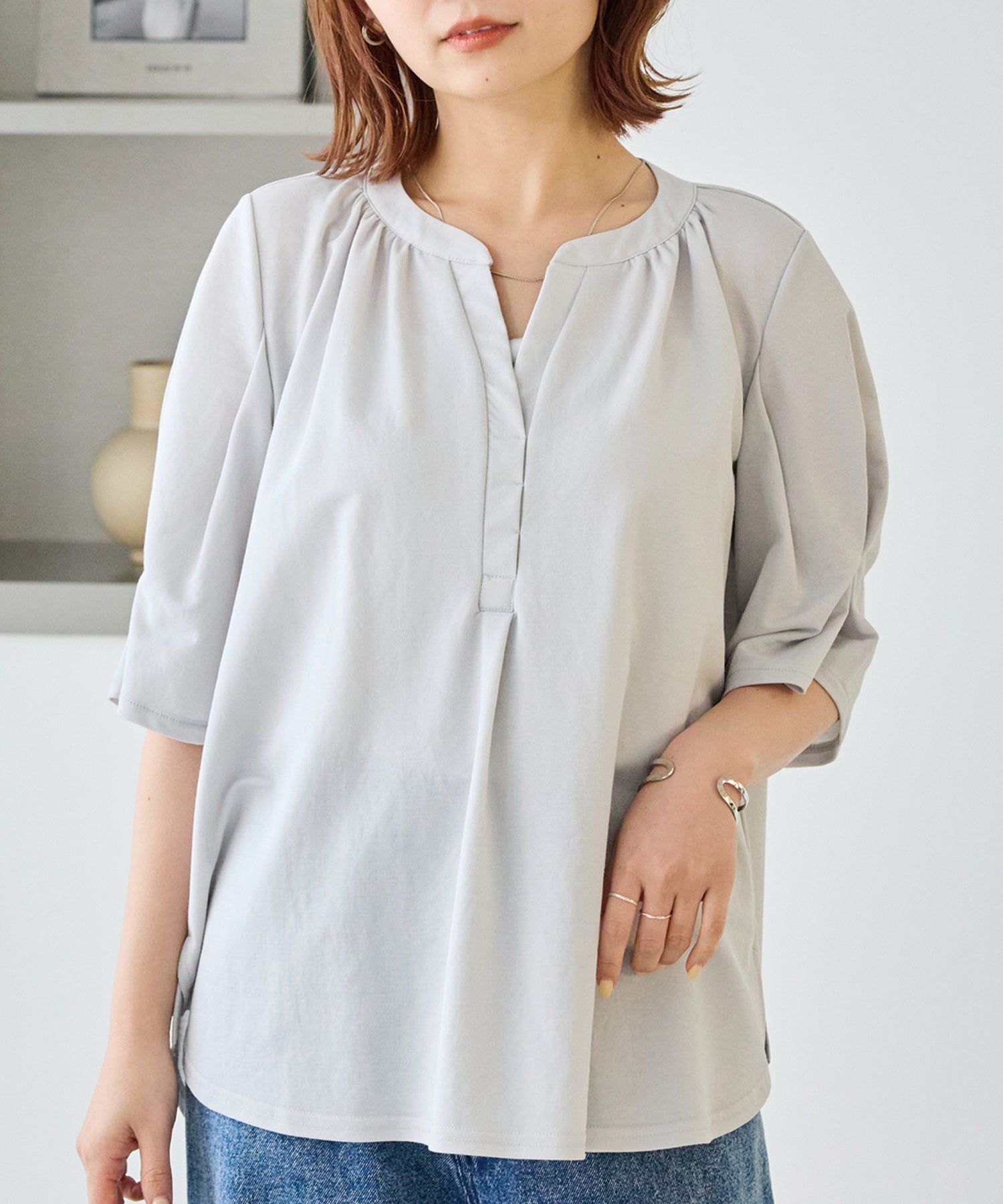 グレー　model:156cm 着用サイズ:M