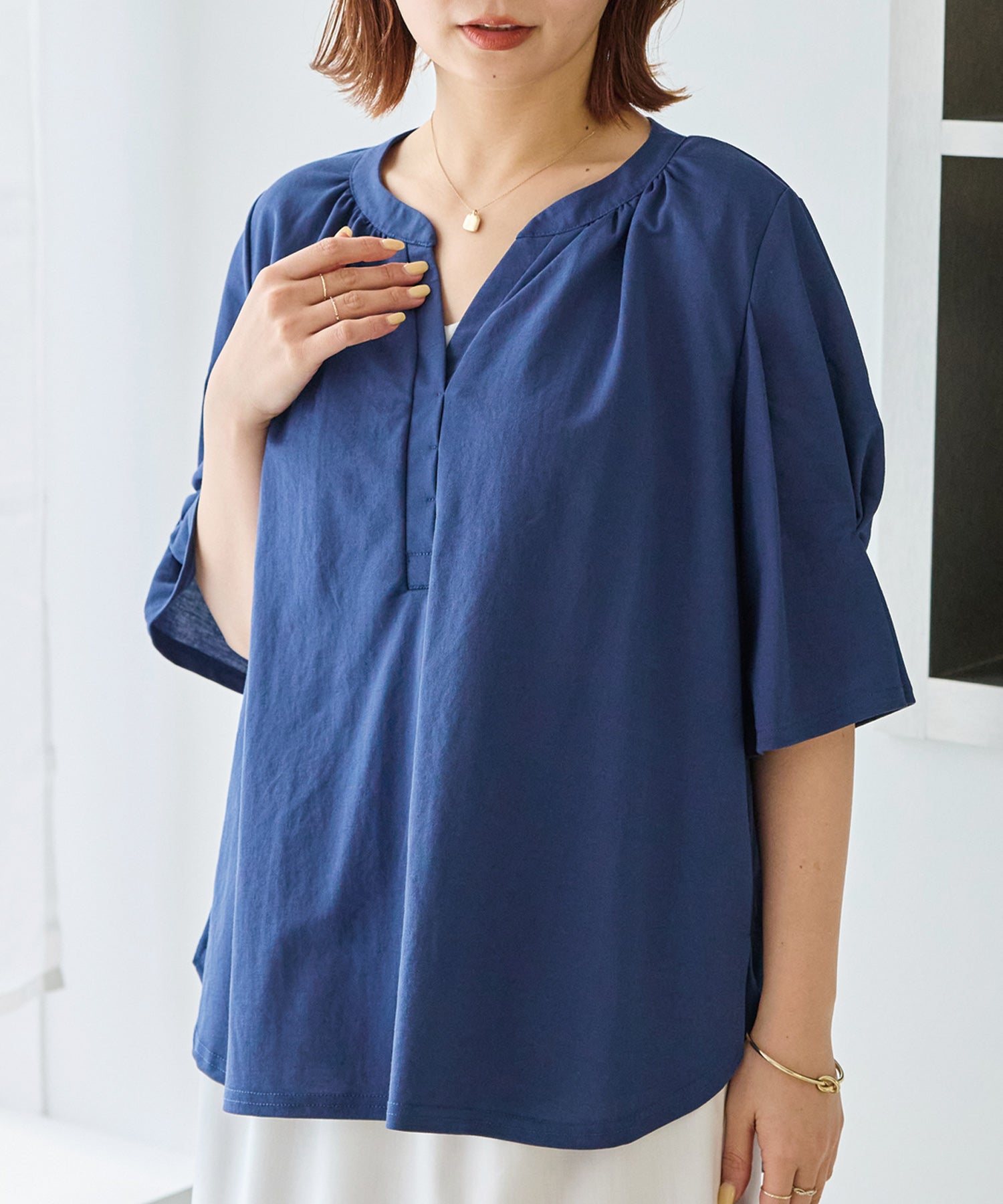 【好機能シリーズ】接触冷感｜トリコットスキッパープルオーバー