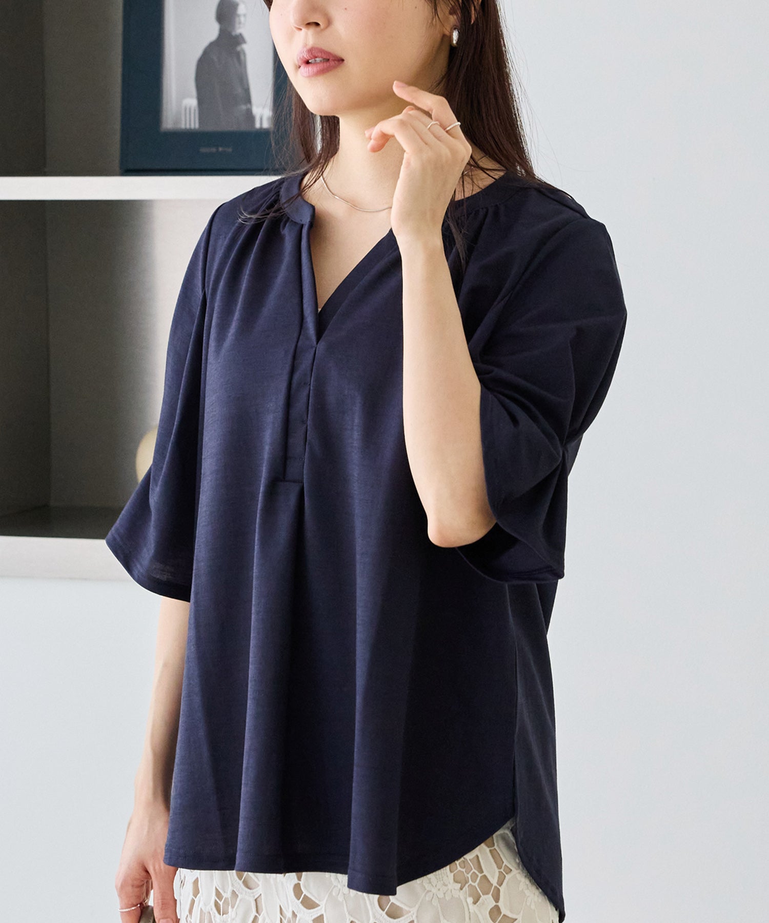 ネイビー　model:163cm 着用サイズ:M