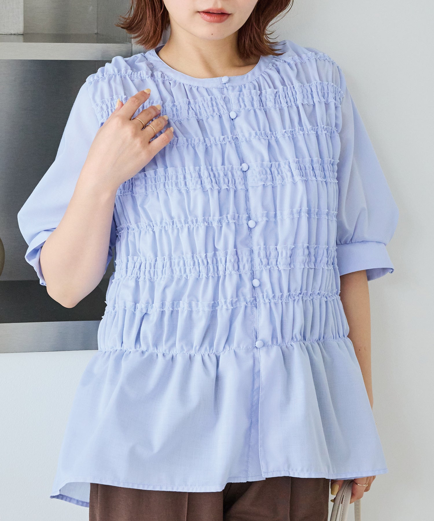 ブルー　model:156cm 着用サイズ:M